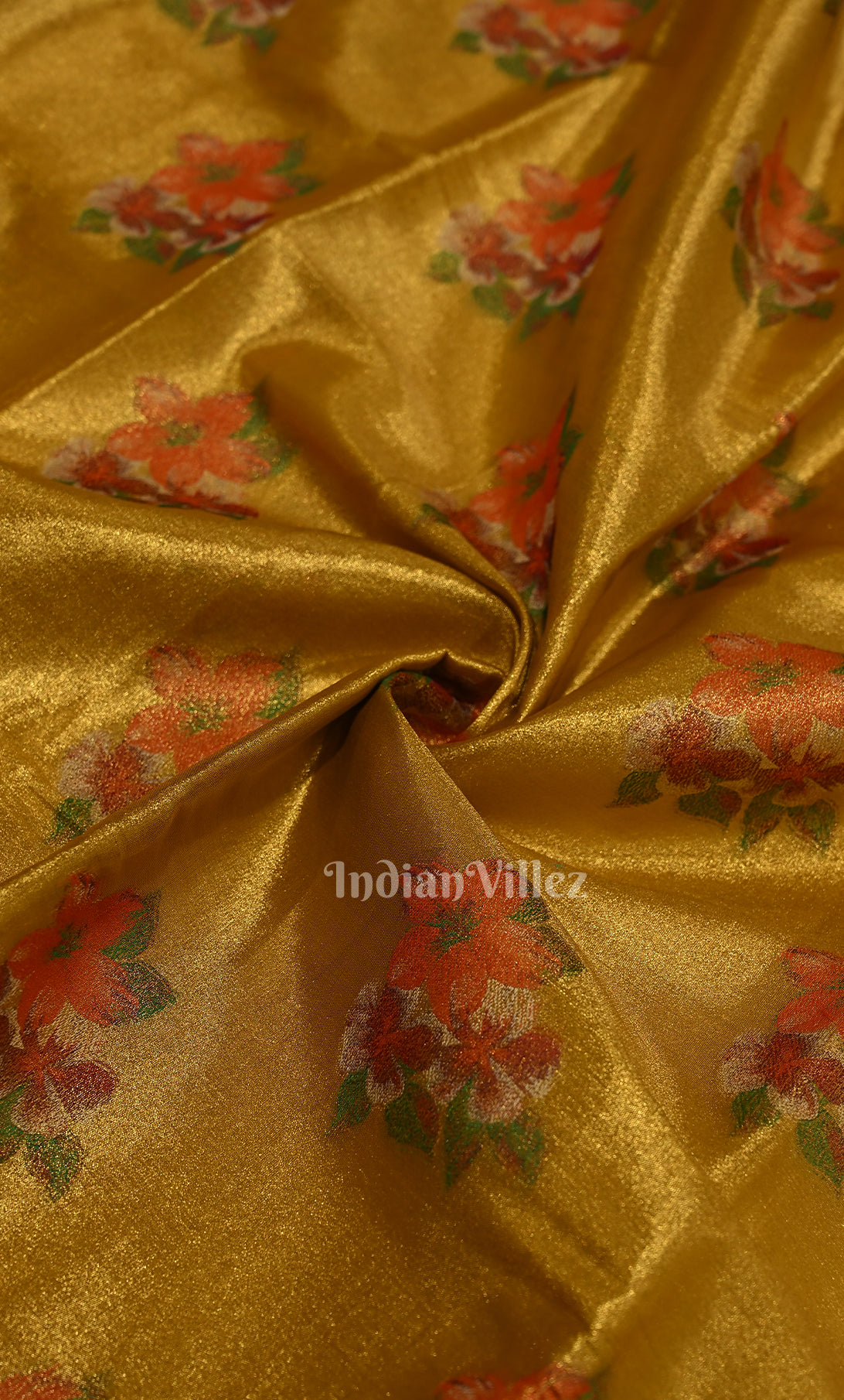  Yellow Floral Brocade Pure Kanjivaram Tissue Silk Saree 