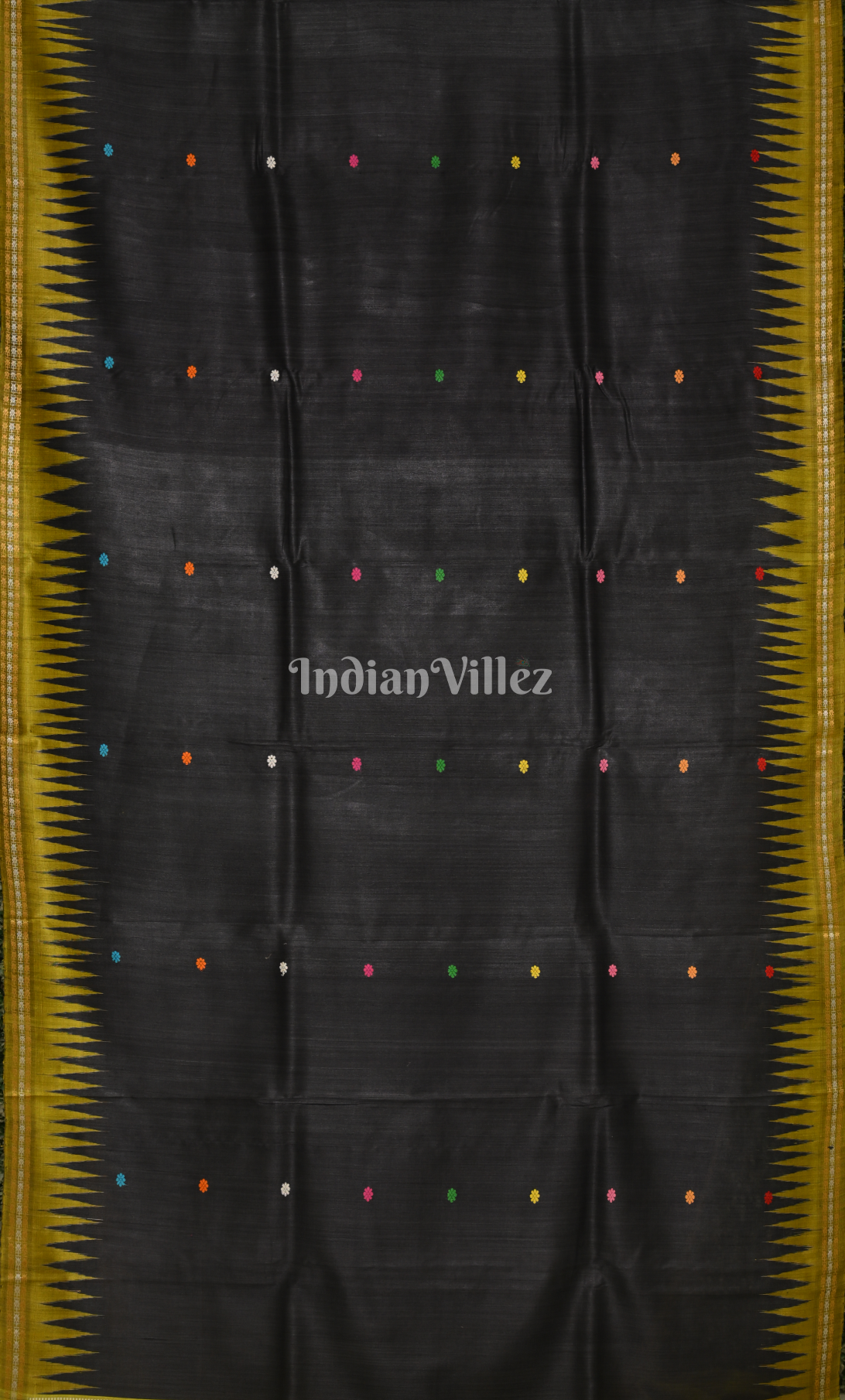 Black Mehendi Green Dolabedi Gopalpur Tussar Silk Saree 