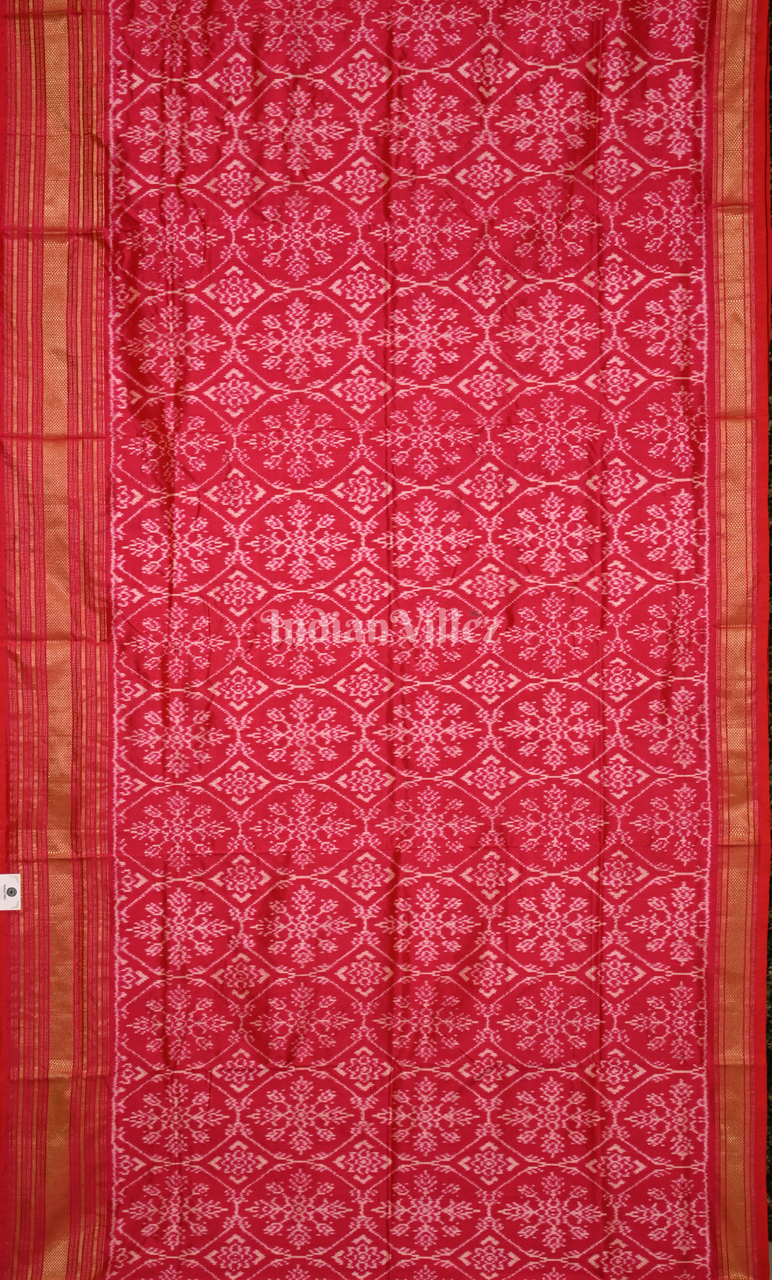 Deep Red Pochampally Ikat Silk Saree