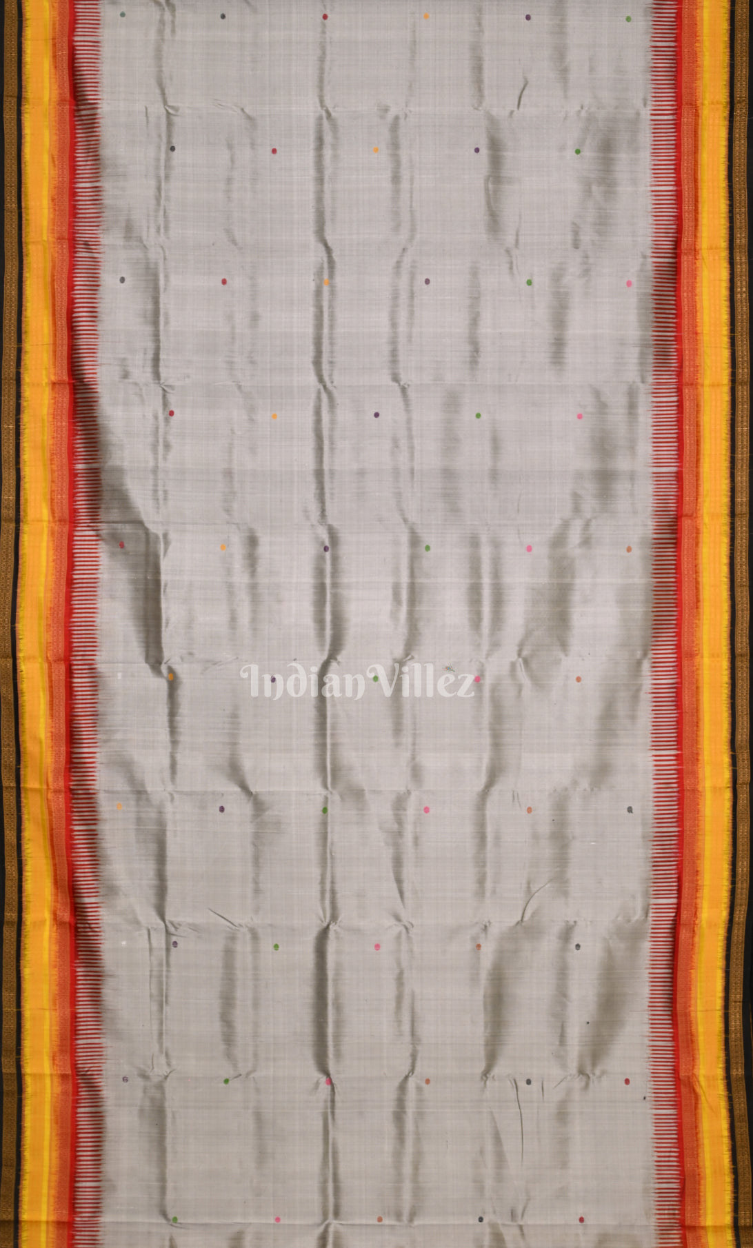 Cement Black Odisha Ikat Kathiphera Khandua Silk Saree