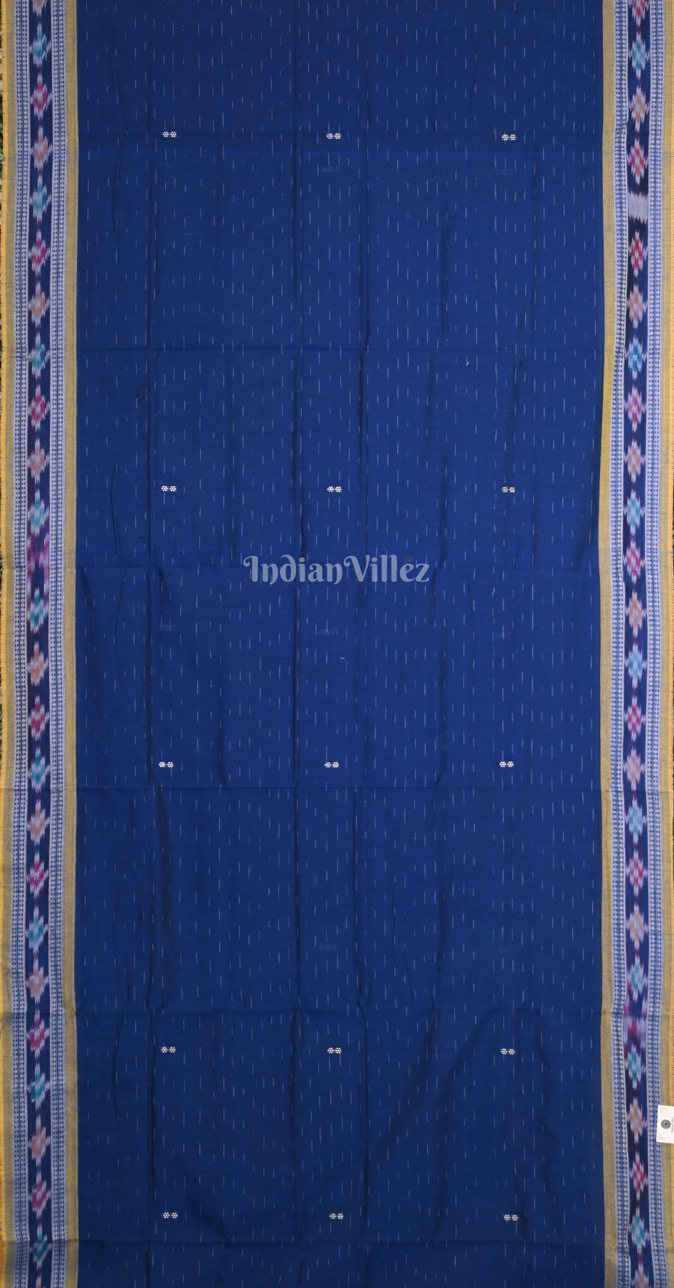 Royal Blue Red Odisha Ikat Maniabandha Cotton Saree