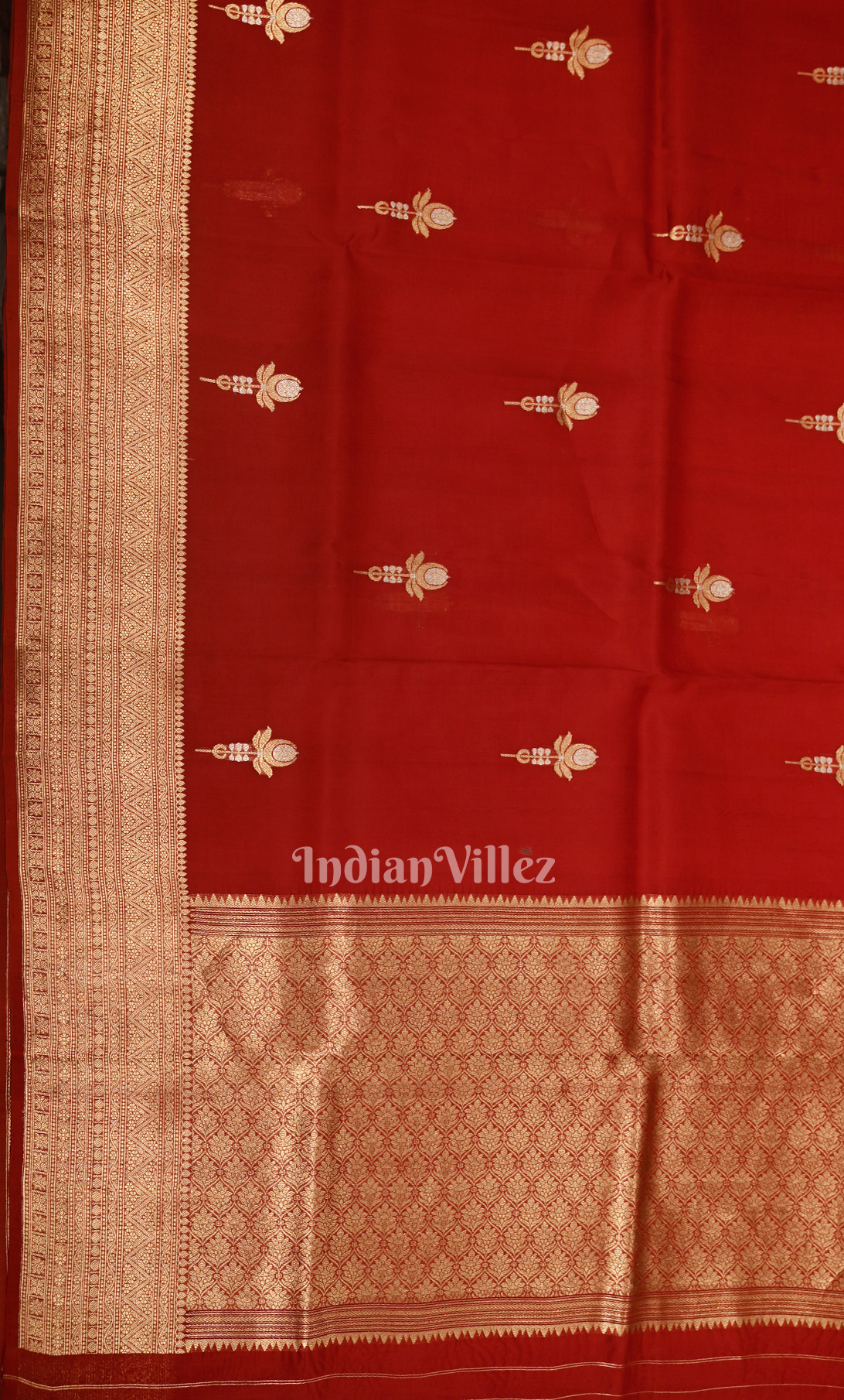 Maroon Golden Katan Banarasi Silk Saree 