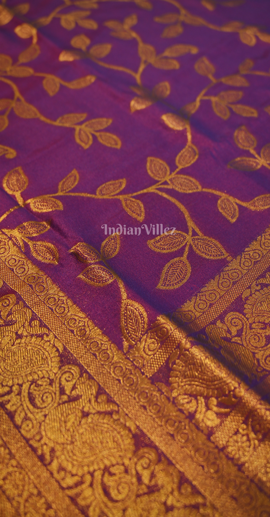 Purple Two Tone Chinon Woven Banarasi Silk Saree 
