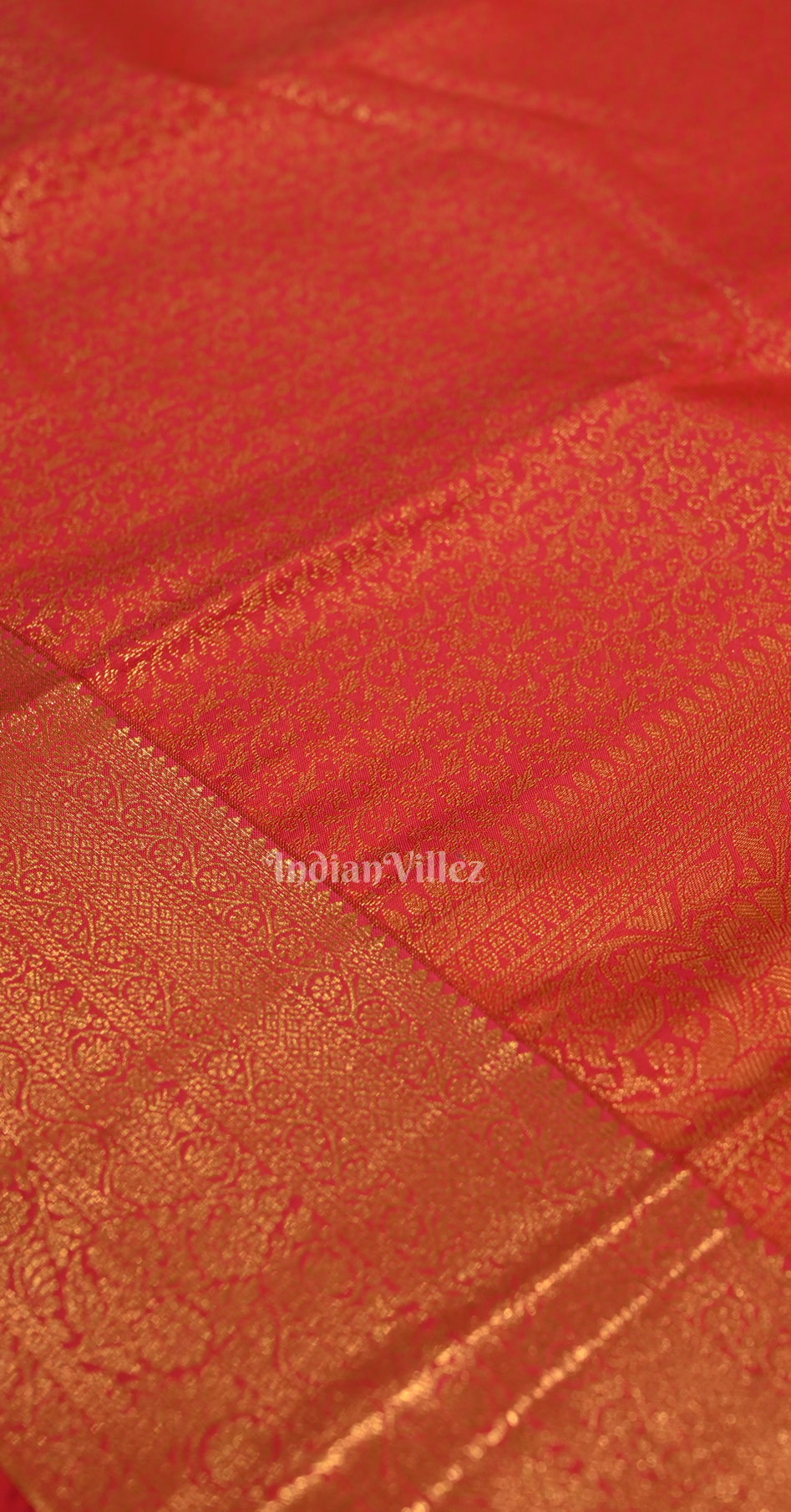  Maroon Red Floral Buttas Pure Brocade Kanjivaram Silk Saree