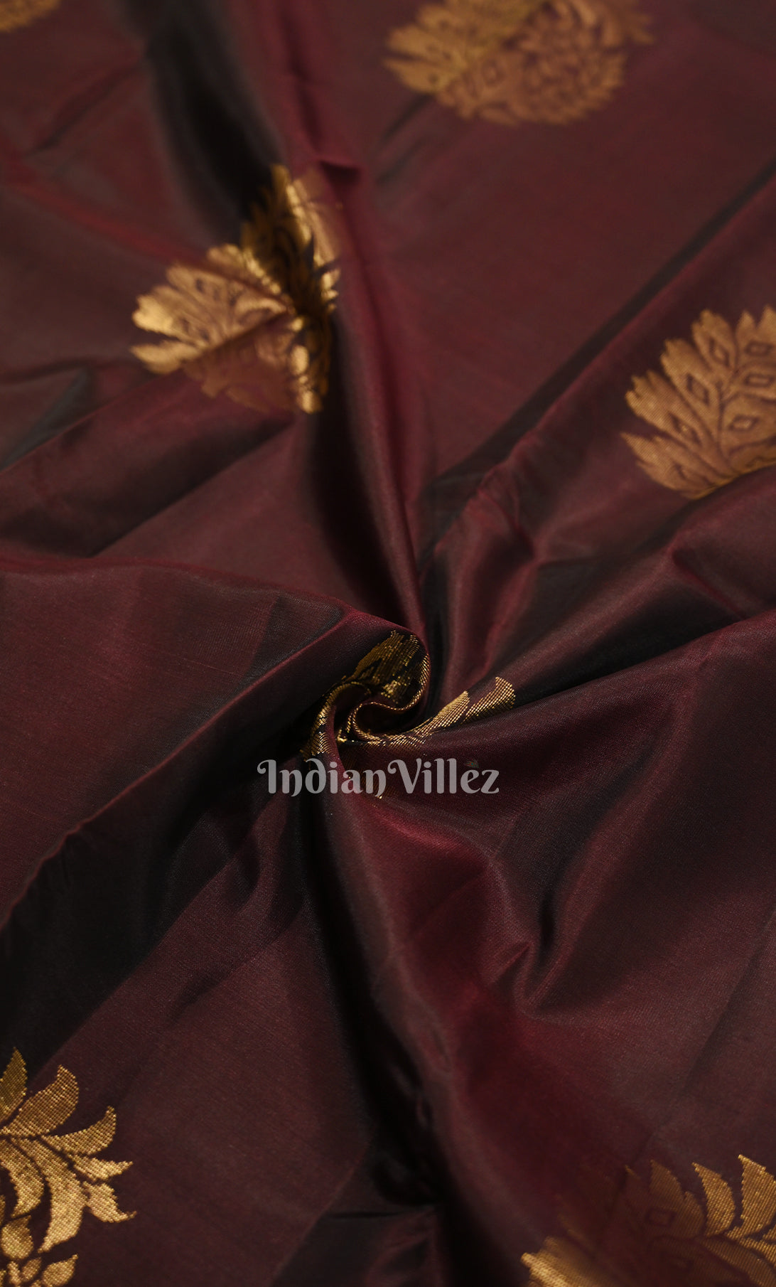 Coffee Mehendi Green Zari woven Pure Kanjivaram Silk Saree 