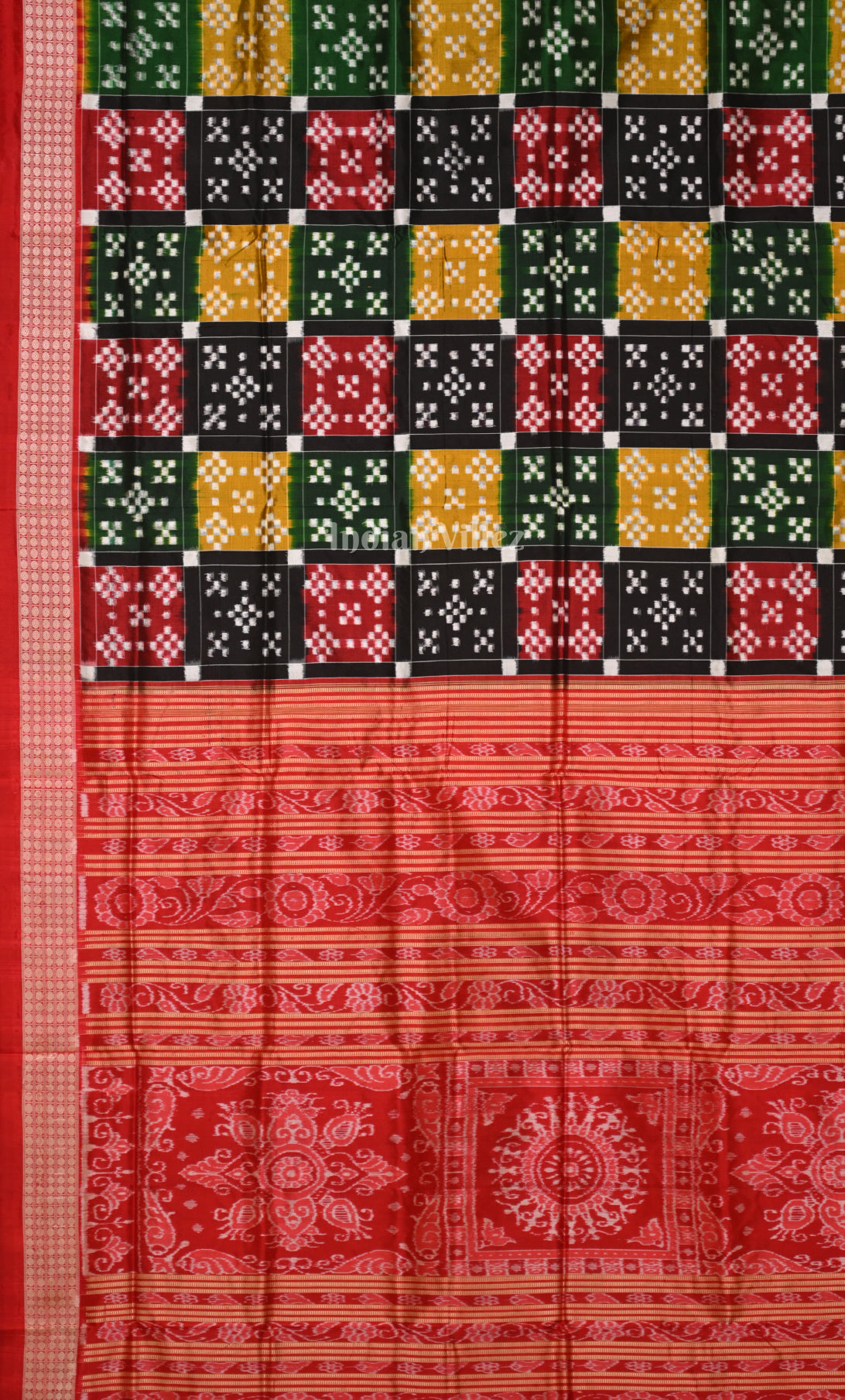 Multicolour Pasapali Odisha Ikat Sambalpuri Silk Saree 