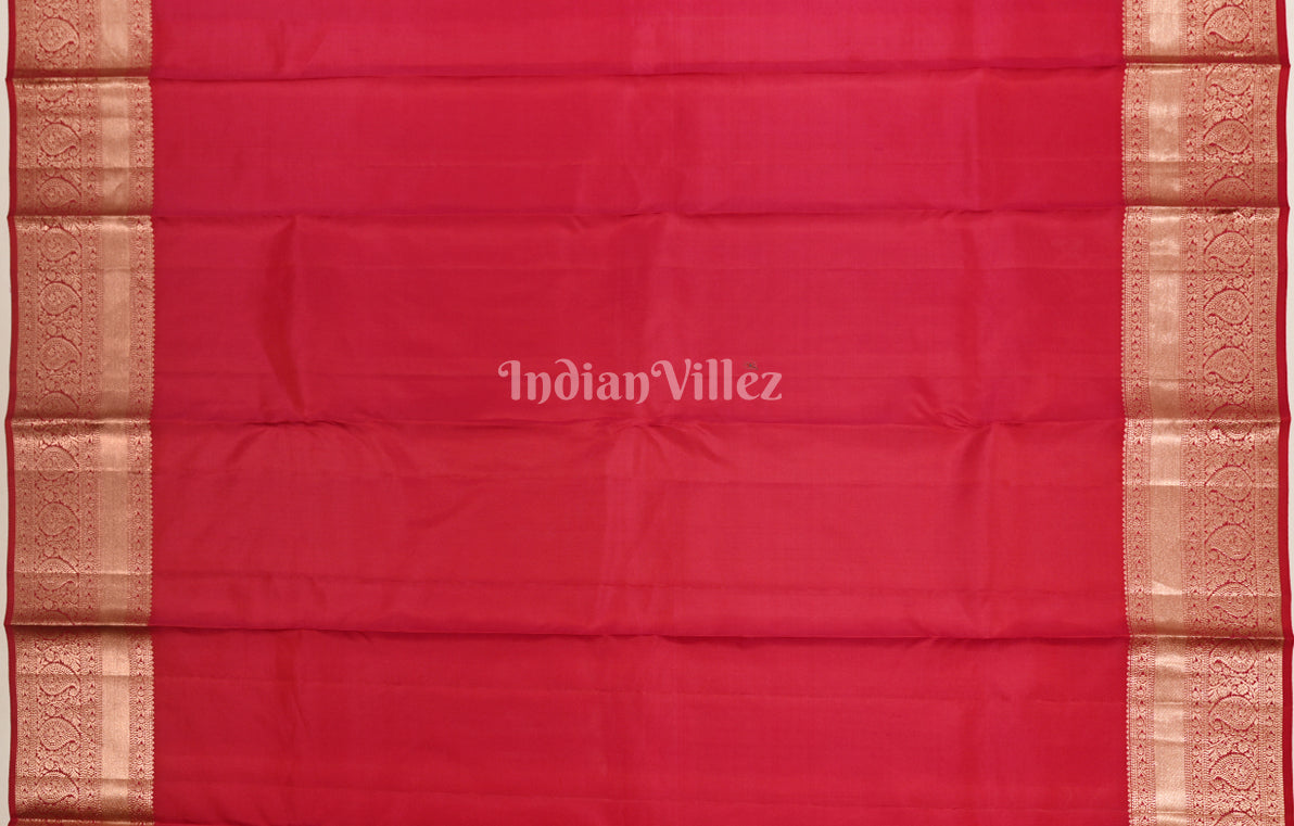  Exclusive Rani Pink Paisley Brocade Pure Kanjivaram Silk Saree 