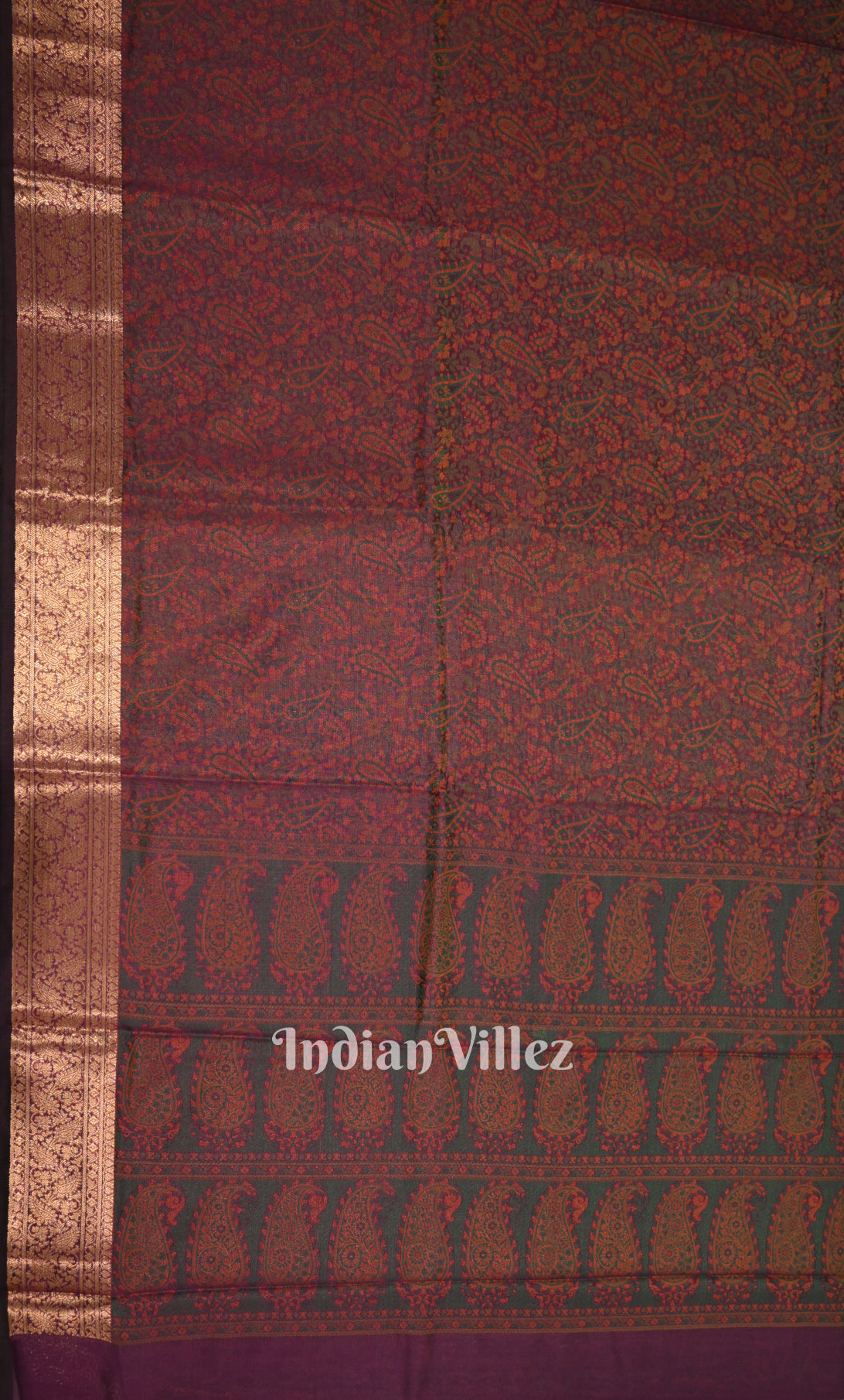 Plum Purple Dual Tone Tanchoi Silk Banrasi Saree 