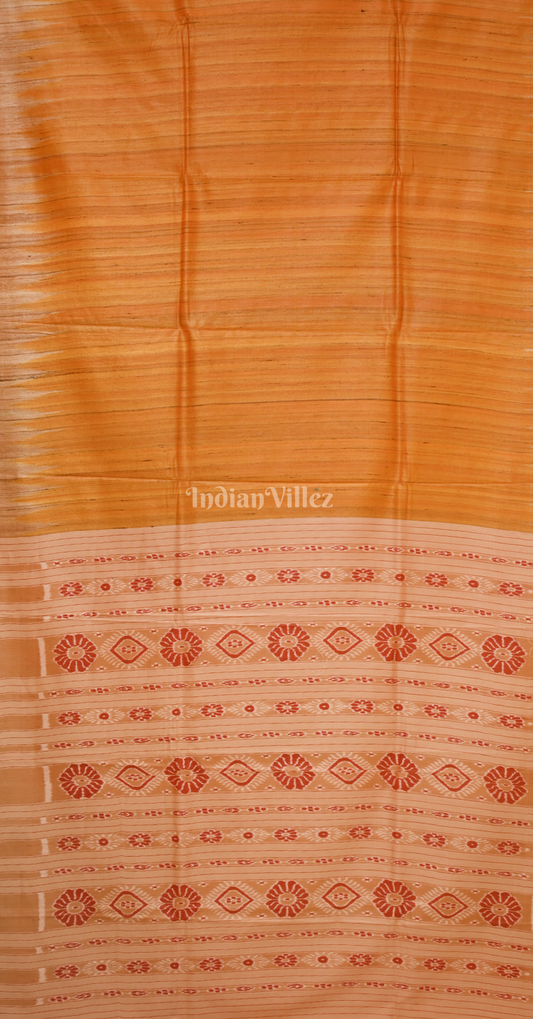 Light Orange Fine Gopalpur Tussar Silk Saree 