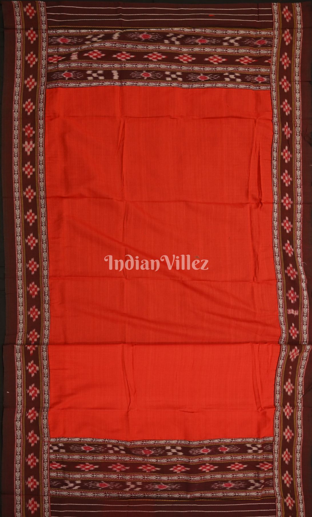 Maroon Pasapali Flower Odisha Ikat Sambalpuri Cotton Dress set with Dupatta