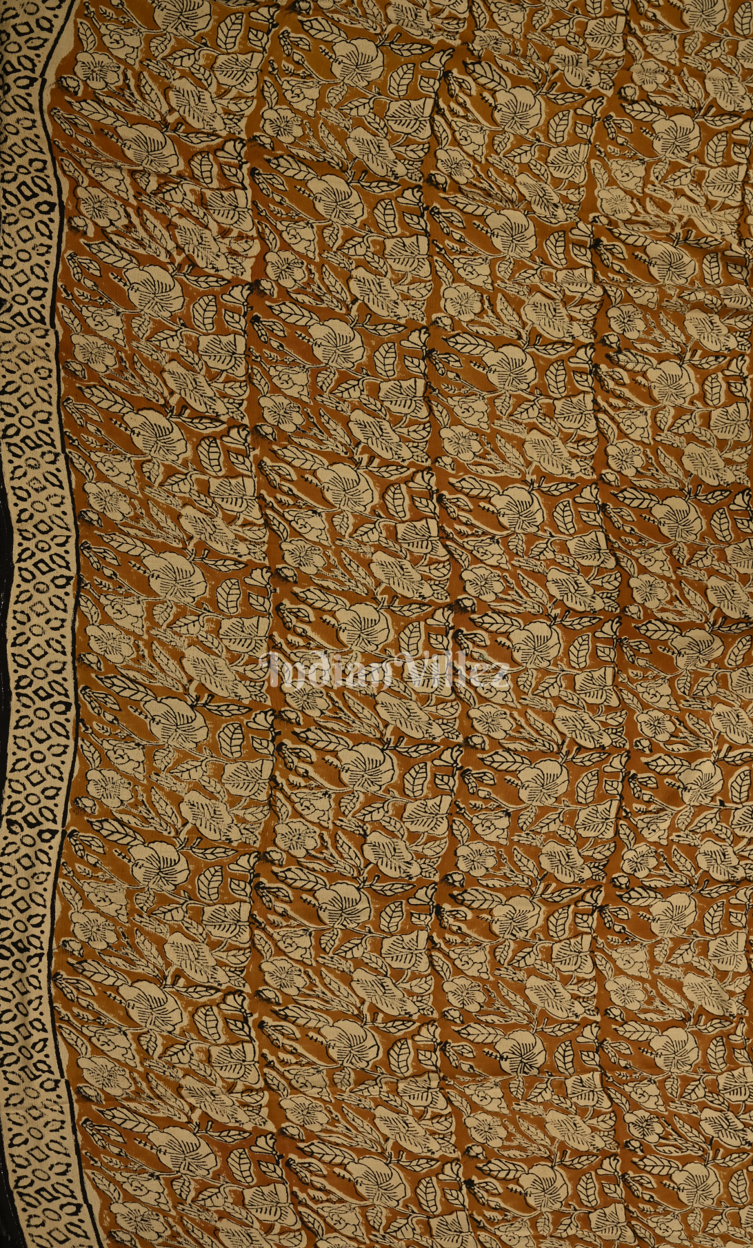 Cream Brown Bagru Block Printed Cotton Suit Sets 