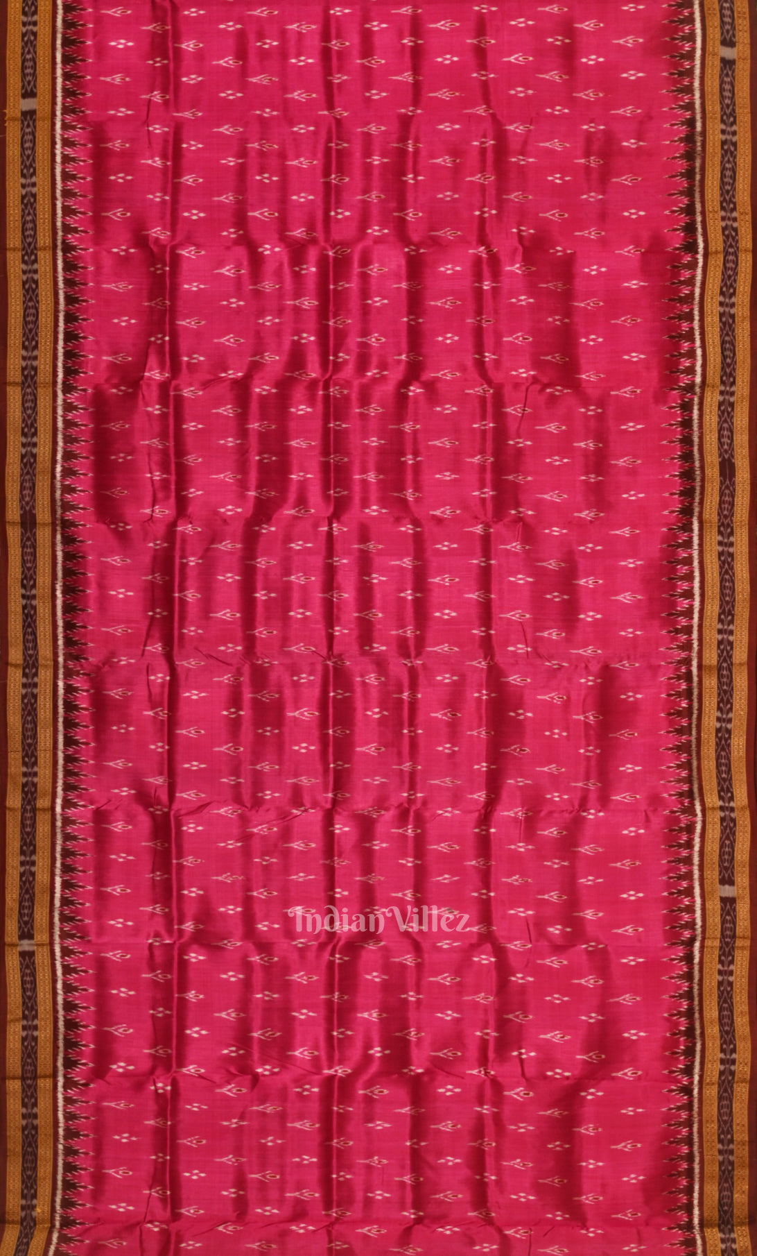 Pink Maroon Mayur Chandrika Odisha Ikat Khandua Silk Saree 