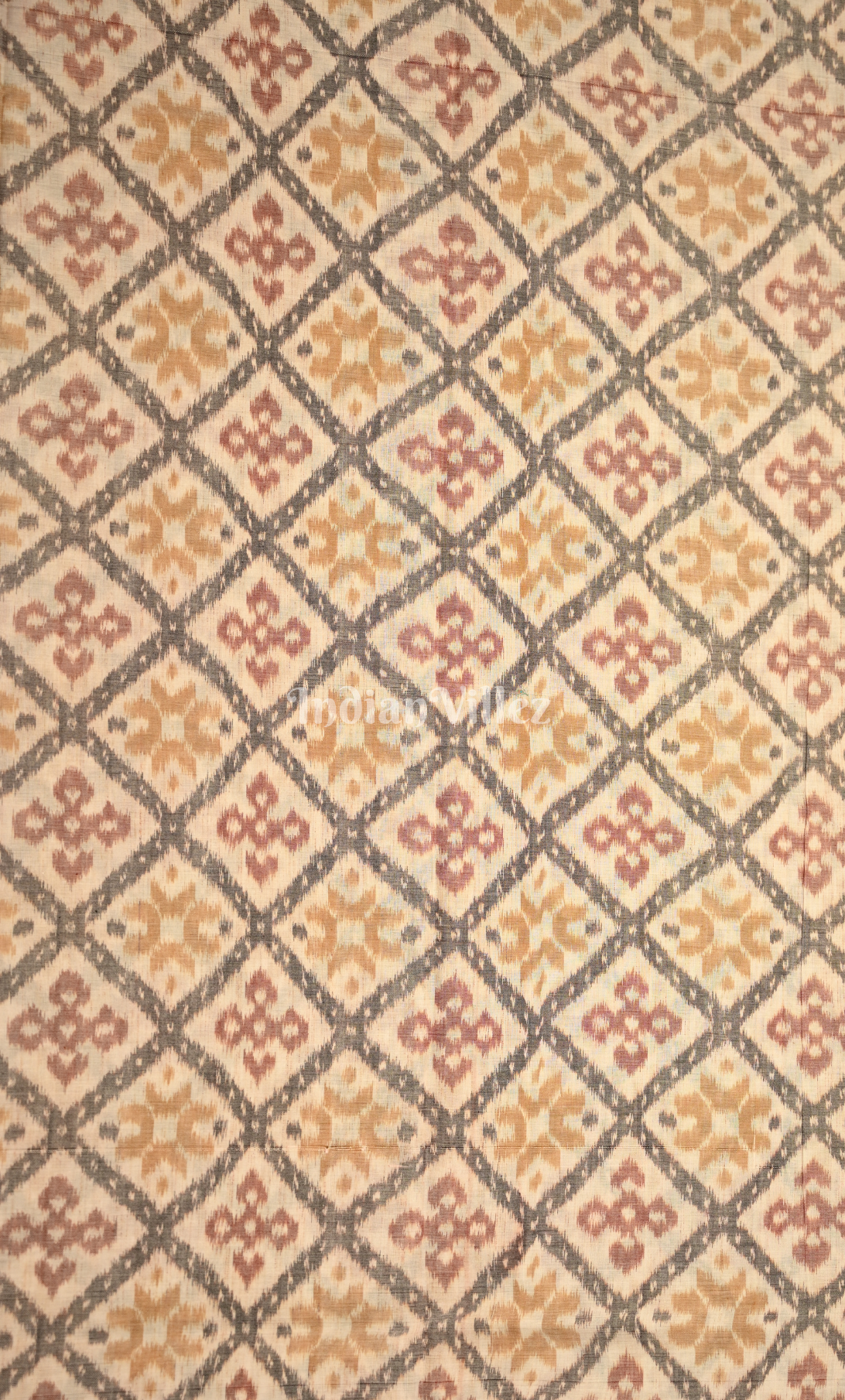  Yellow Grey Antique Rugs Odisha Ikat Sambalpuri Dress Set & Dupatta