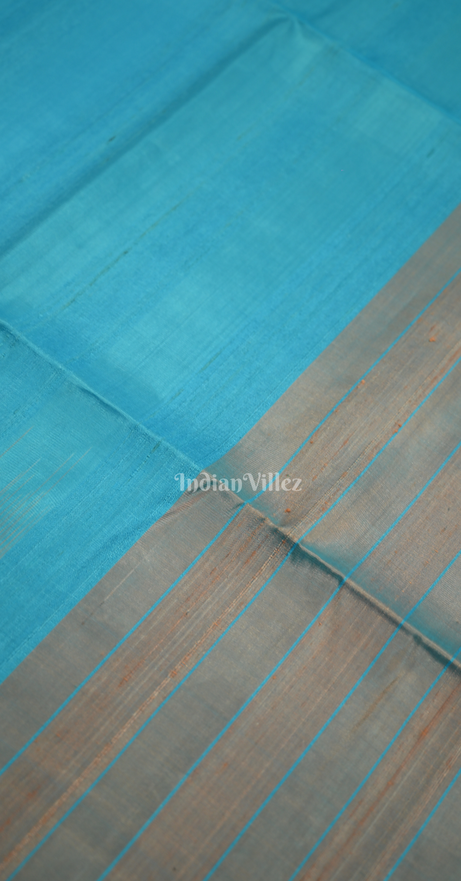 Sky Blue Grey Gopalpur Tussar Silk Saree