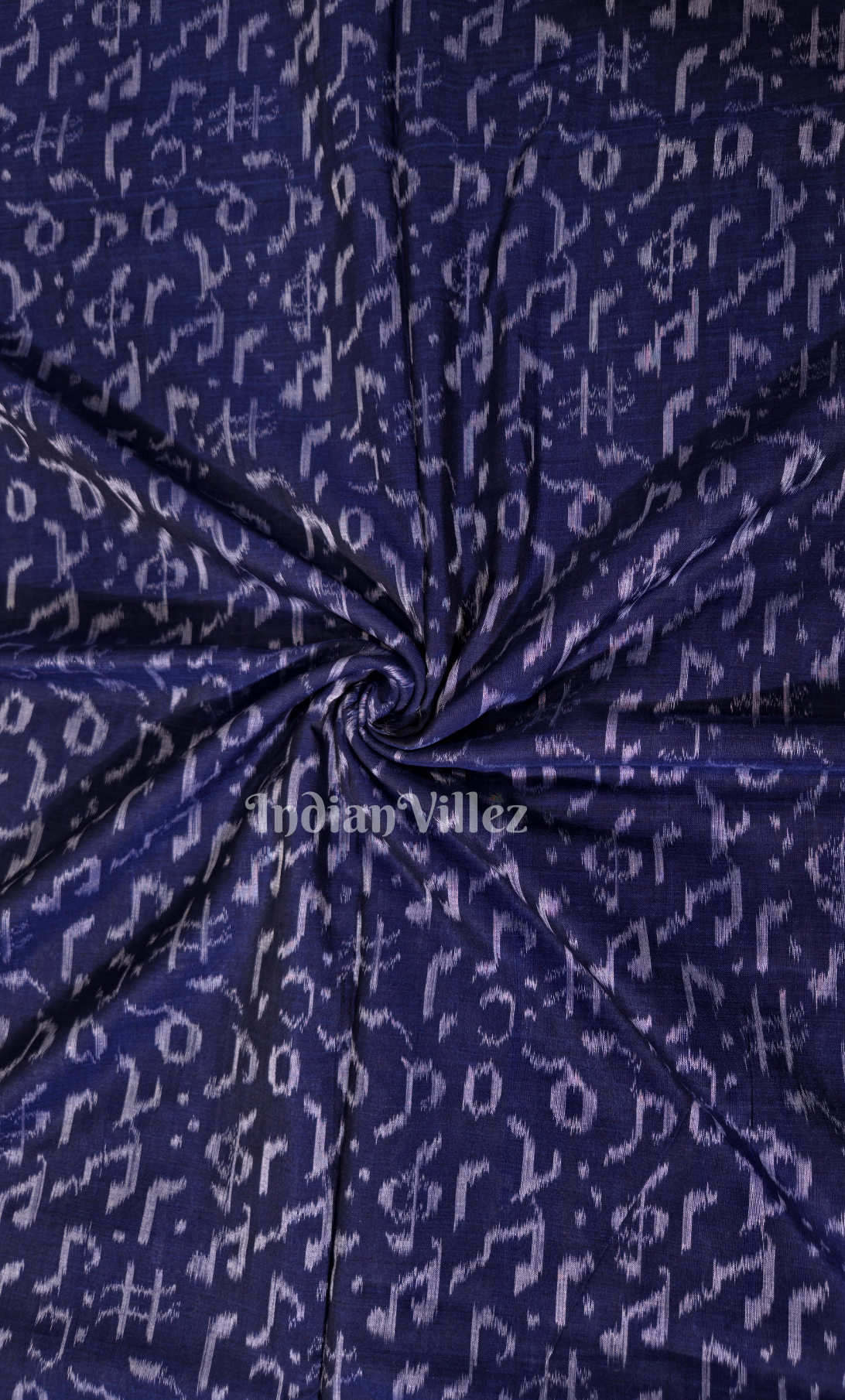 Blue Musical Instrument Odisha Ikat sambalpuri Cotton Fabric