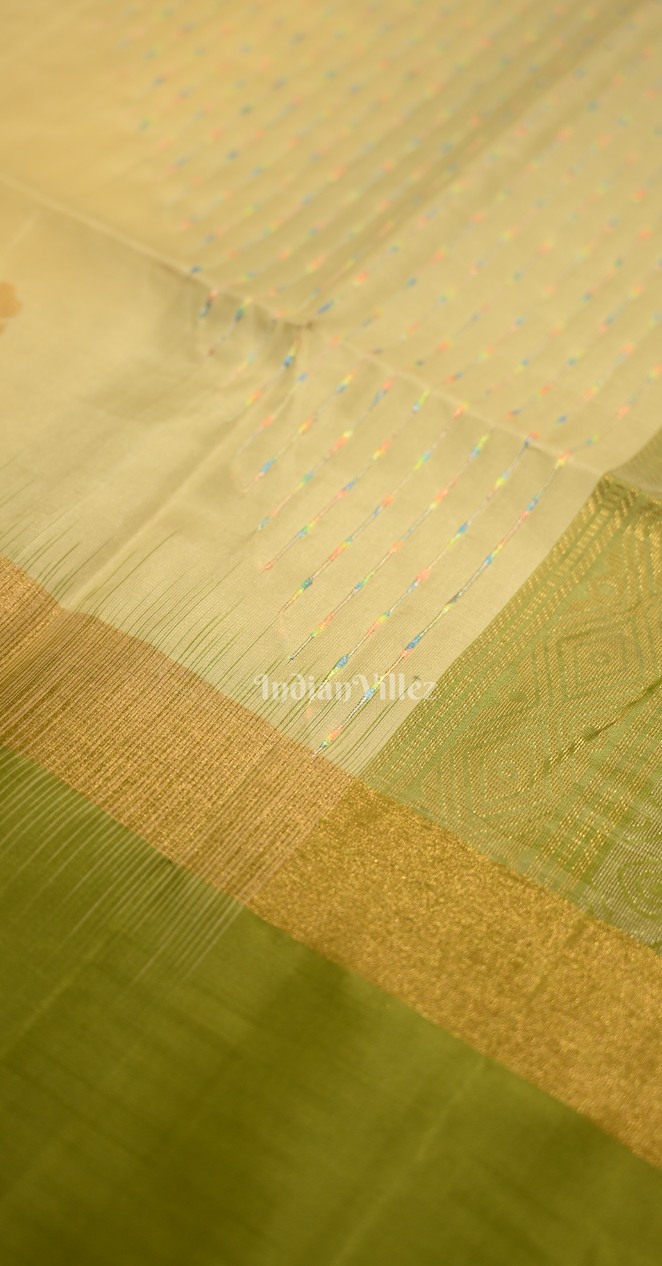 Pastel Green Golden Zari Pure Kanjivaram Soft Silk Saree