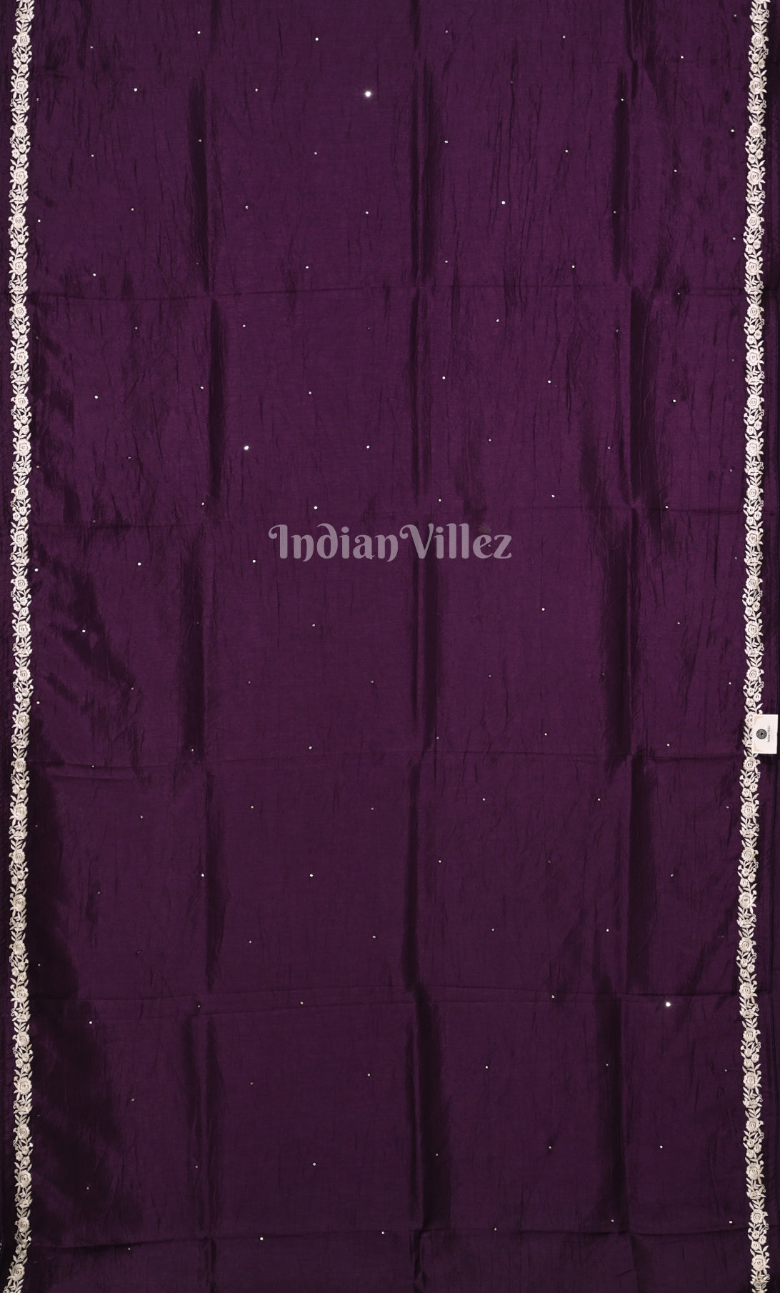 Purple Parsi Gara Satin Hand Embroidery Saree 