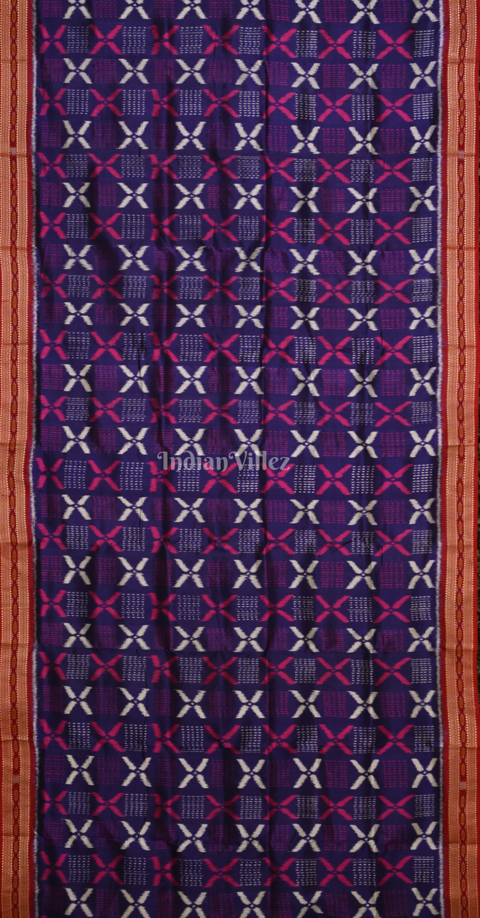 Purple Maroon Butterfly Motif Odisha Ikat Khandua Silk Saree