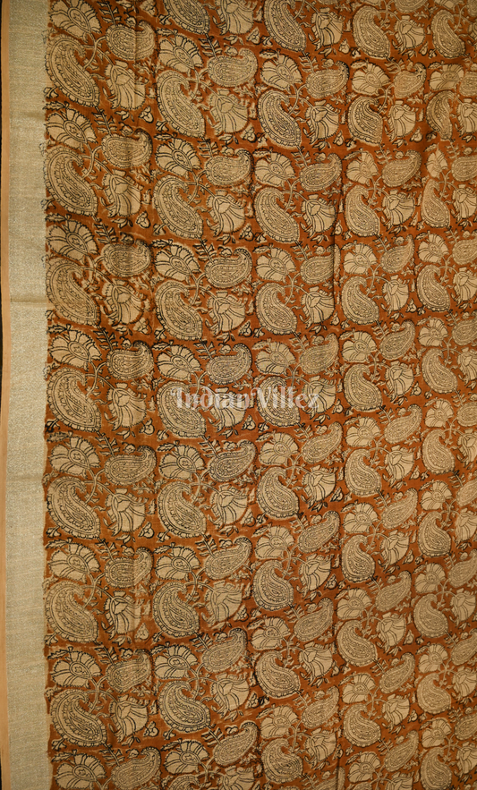 Brick Red Beige Bagru Block Printed Cotton Suit Sets