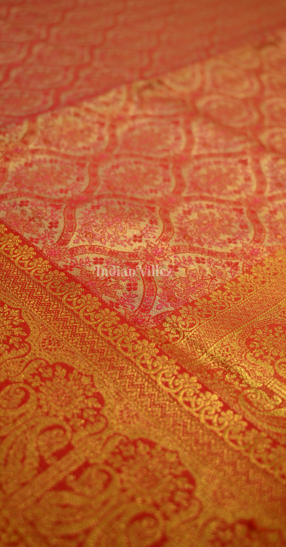Red Golden Bridal Kanjivaram Silk Saree 