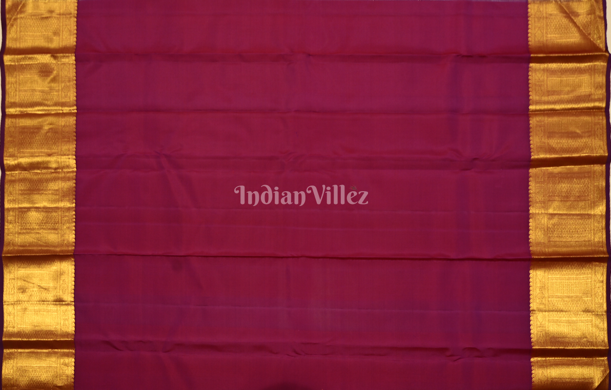 Purple Mayil Chakram Buttas Pure Kanjivaram Silk Saree 