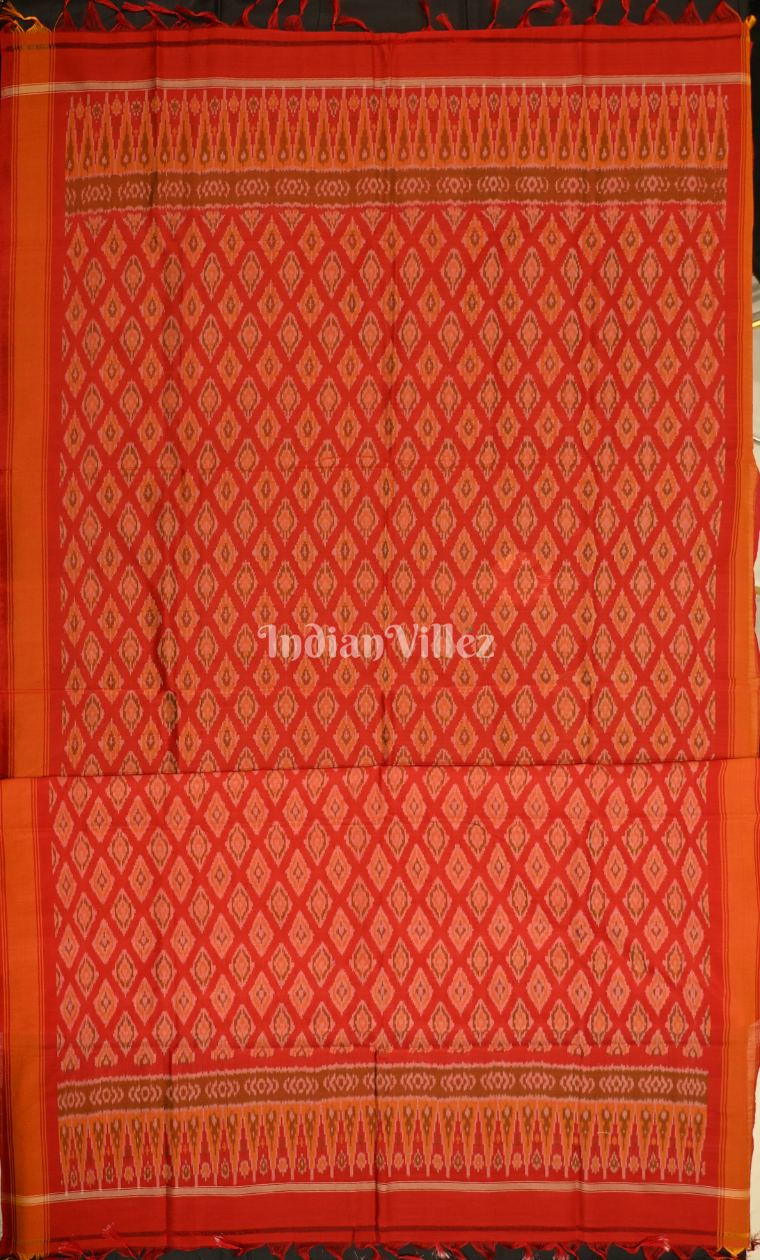 Mehendi Green Red Pochampally Ikat Sico Unstitched Suit Sets 