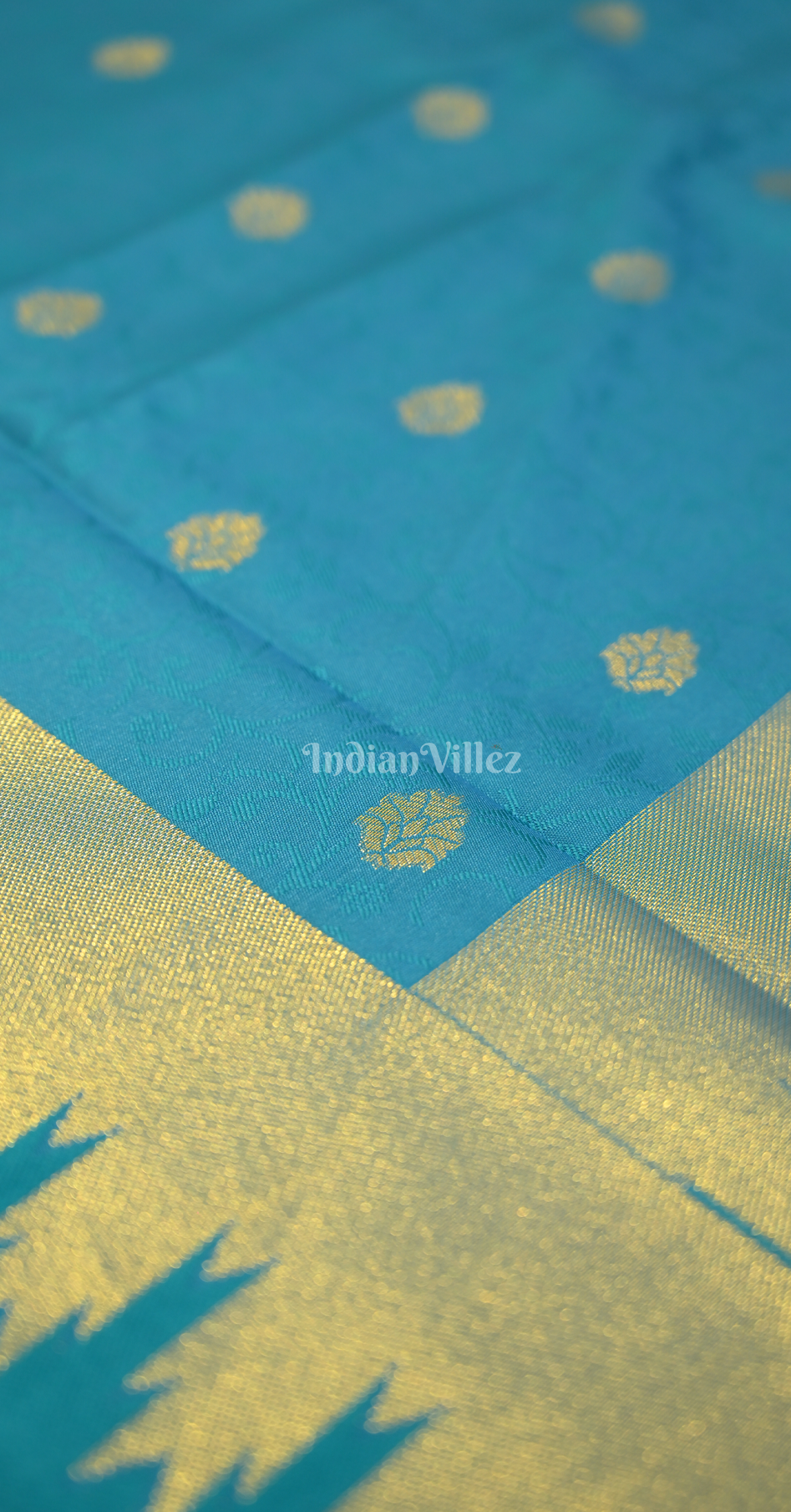 Sky Blue Weaving Silk Saree With Heavy Blouse