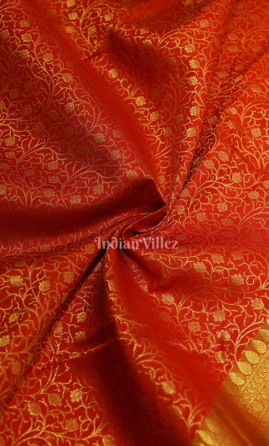 Red Green Brocade Pure Kanjivaram Silk Saree