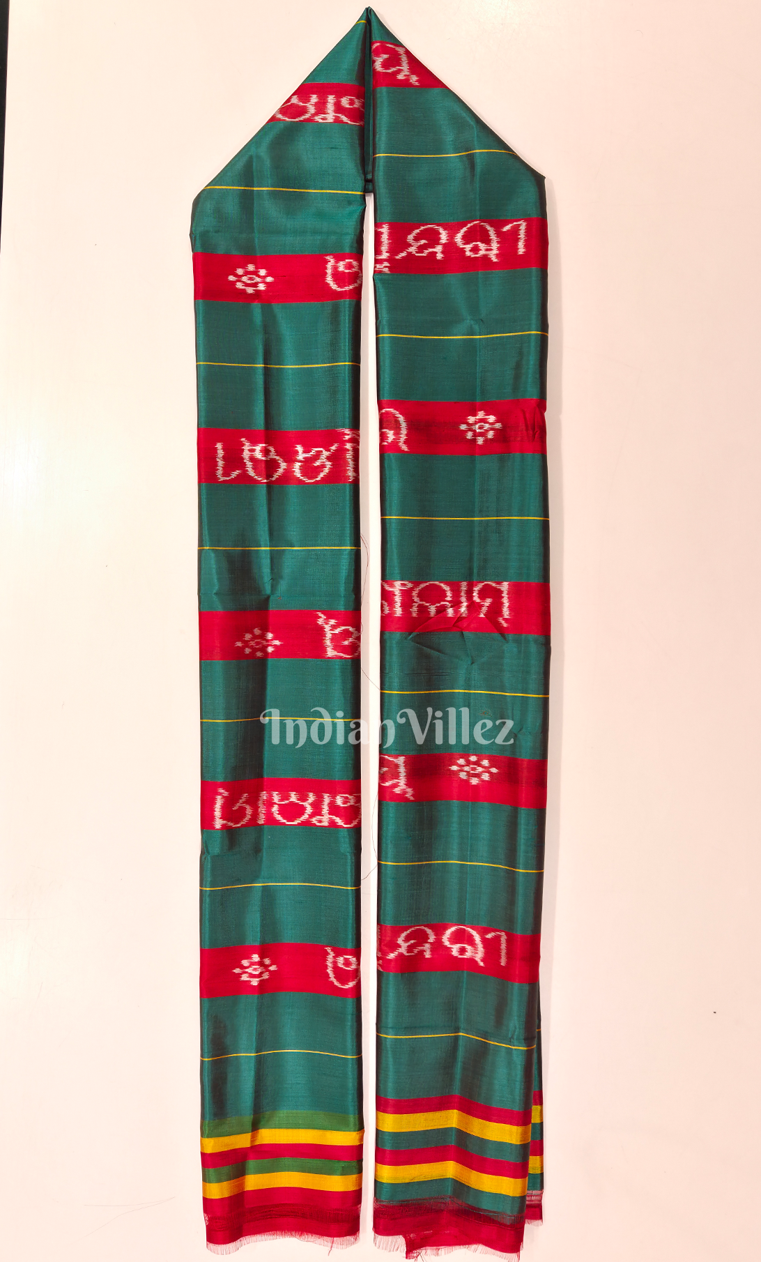  Green Red Gita Govinda Odisha Handloom Dupatta 