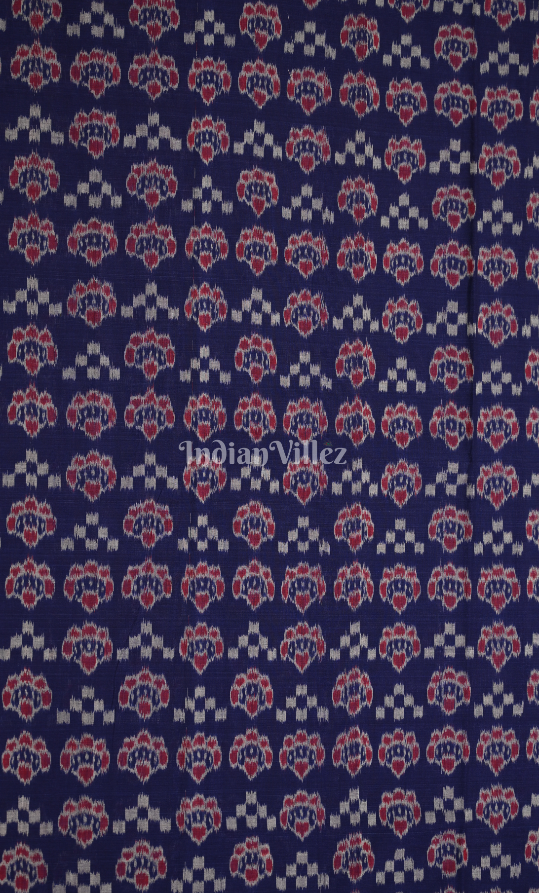 Blue Flower Paspali Odisha Ikat Sambalpuri Dress Set & Dupatta 