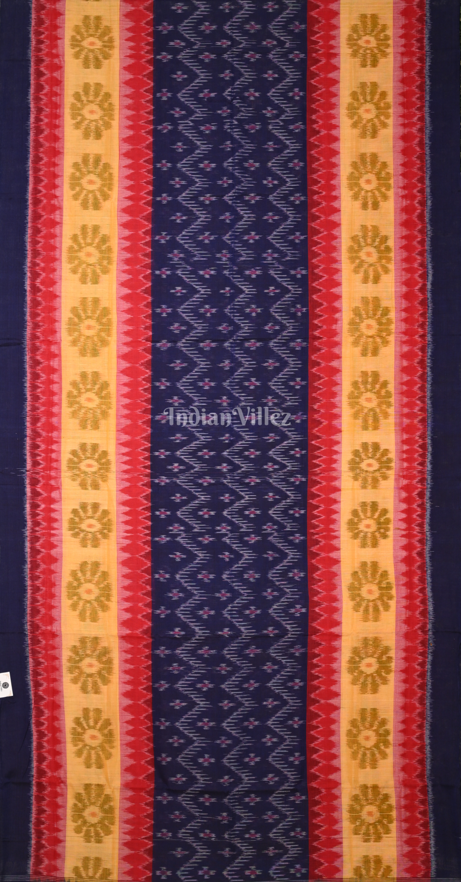 Blue Red Yellow (BRY) Odisha Ikat Maniabandha Cotton Saree