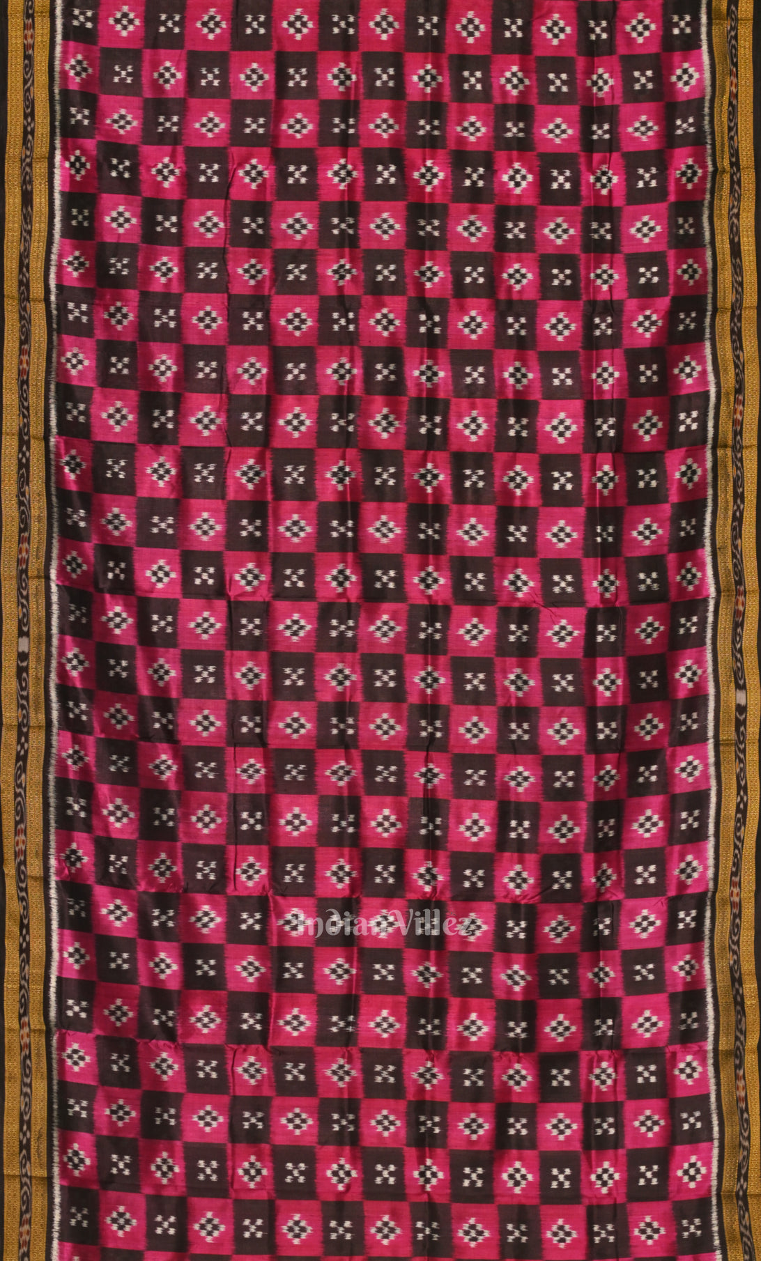 Black Purple Body Pasapali Odisha Ikat Khandua Silk Saree 
