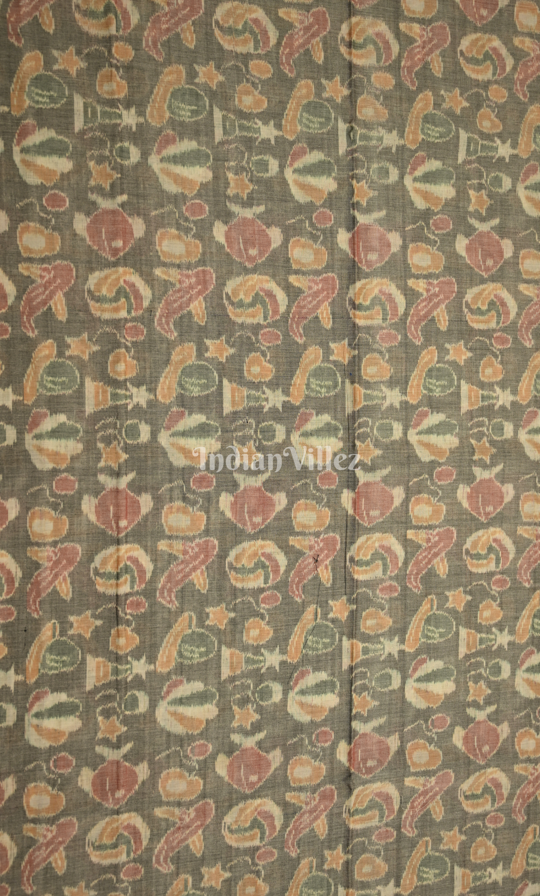 Grey Blue Odisha Ikat Sambalpuri Dress Set & Dupatta 