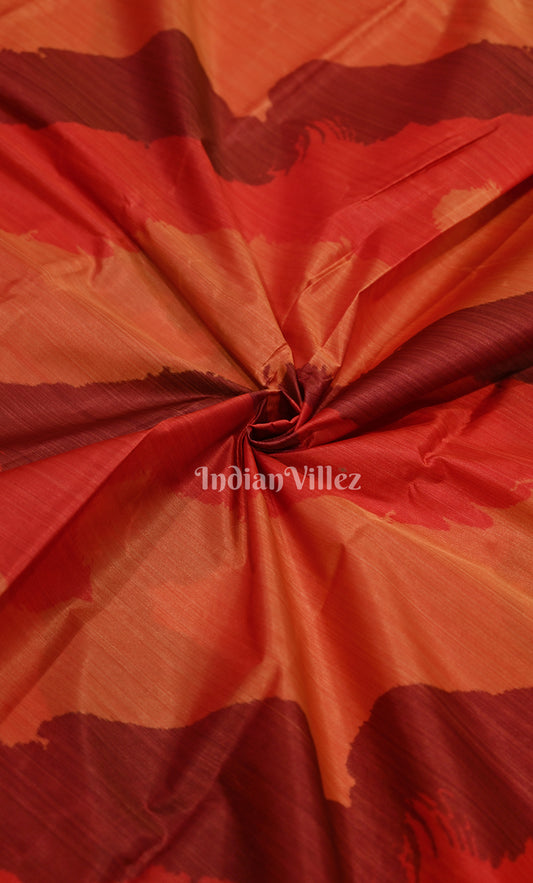 Red Digital Print Kanjivaram Silk Saree