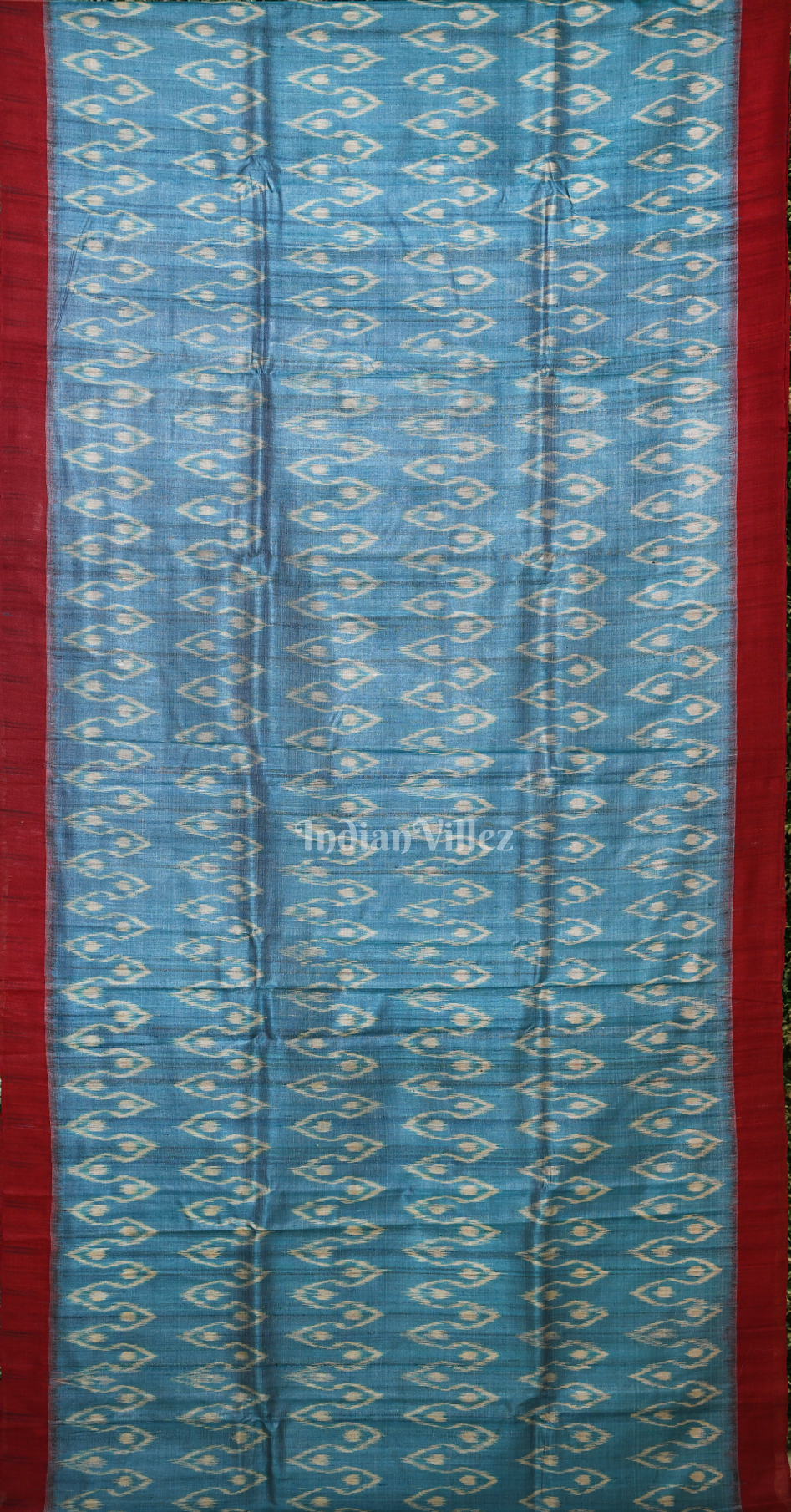 Cyan Blue Maroon Fine Gopalpur Tussar Silk Saree