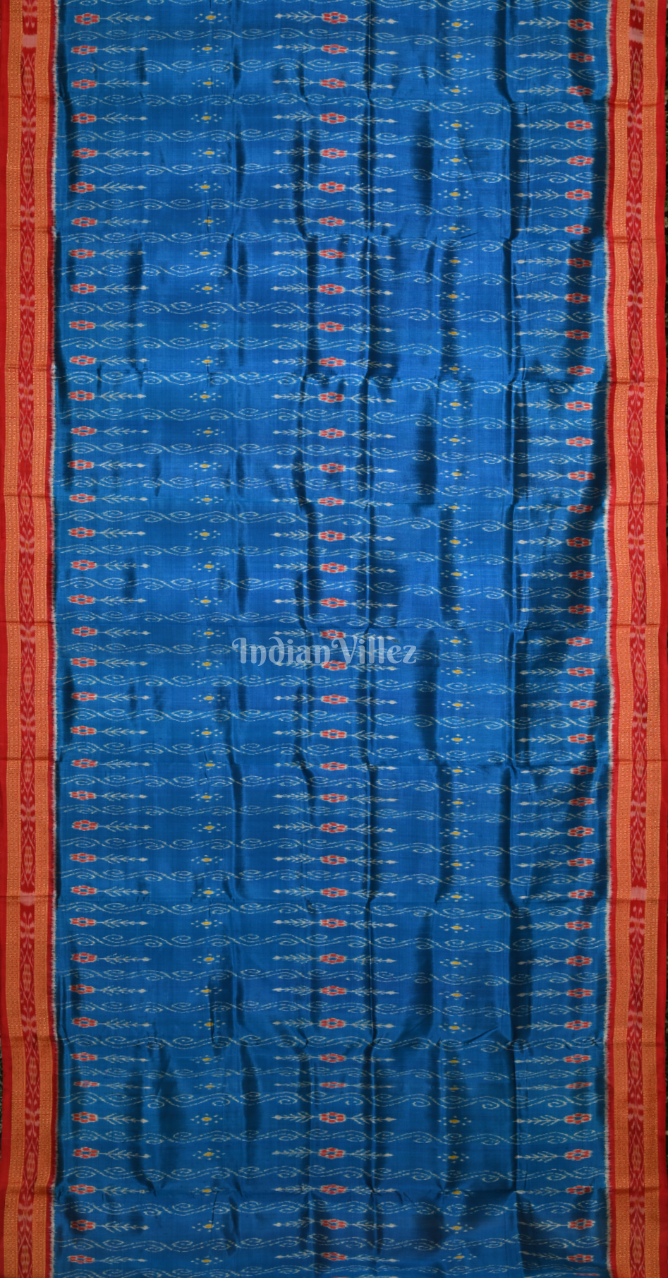 Blue Maroon Odisha Ikat Khandua Silk Saree with Pasapali Anchal