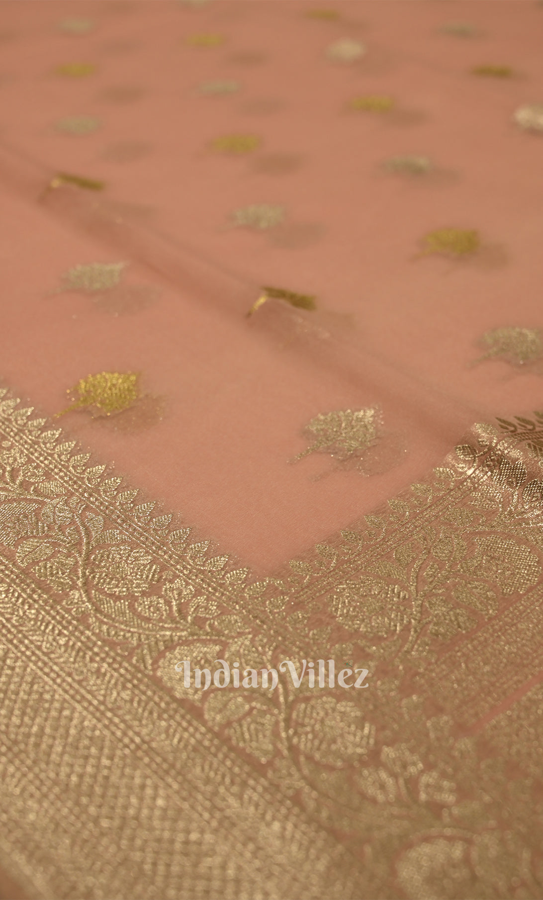Baby Pink Chanderi  Silk Banarasi Saree
