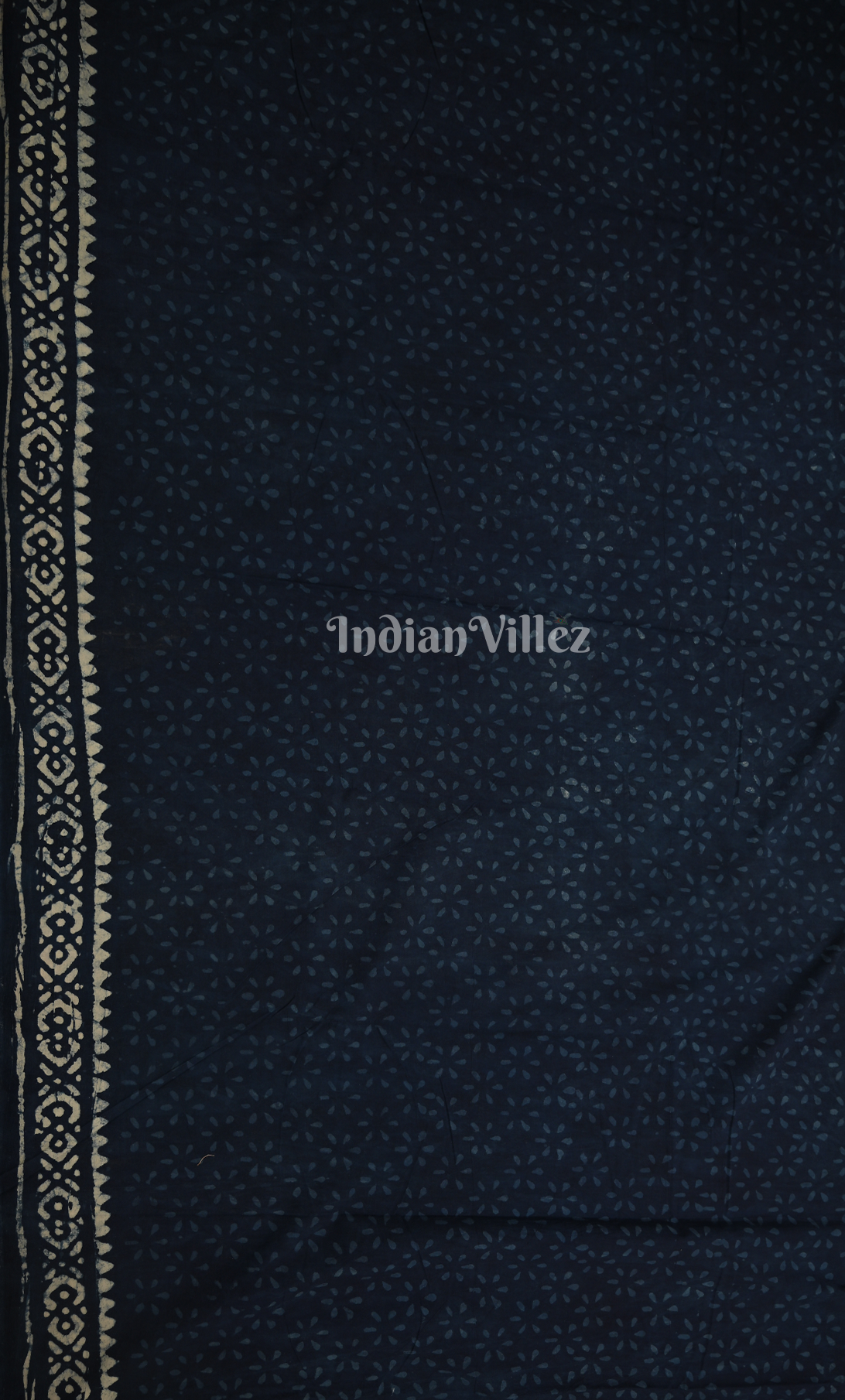 Indigo Blue White Dabu Block Printed Cotton Suit Sets 