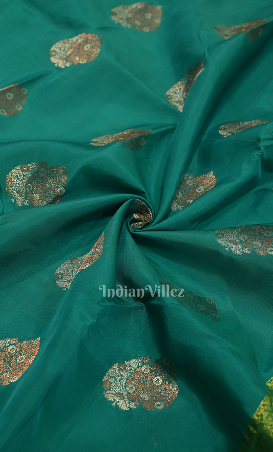 Peacock Green Brocade Pure Kanjivaram Silk Saree 