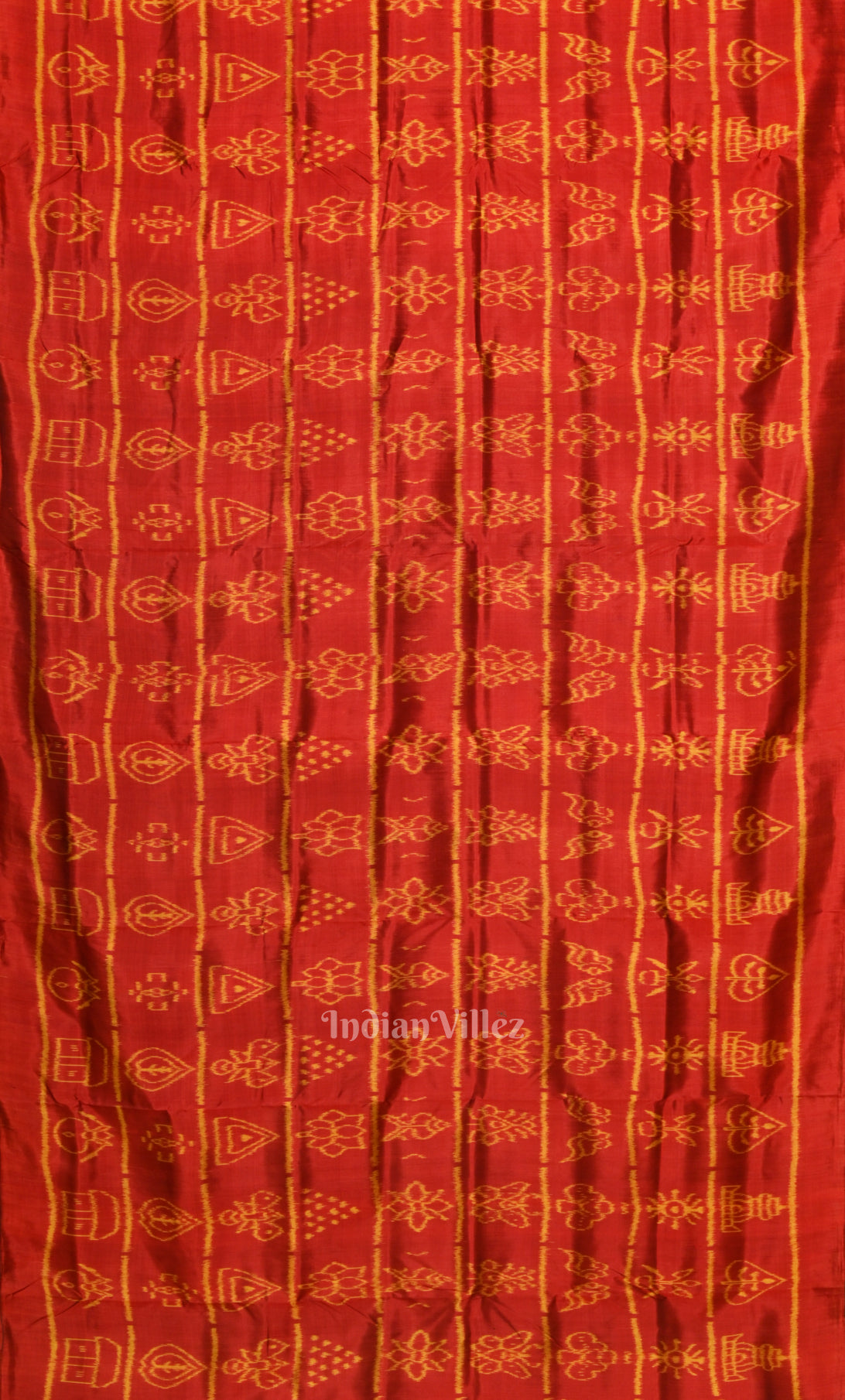 Red Maroon Nabarangi Nabakothi Odisha Ikat Contemporary Designer Silk Saree 