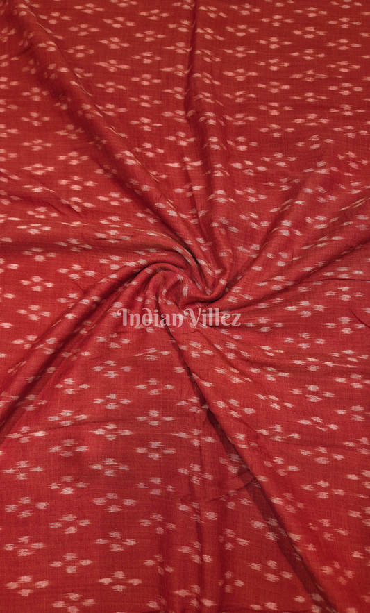 Maroon Tipa Design Odisha Ikat Sambalpuri Cotton Fabric
