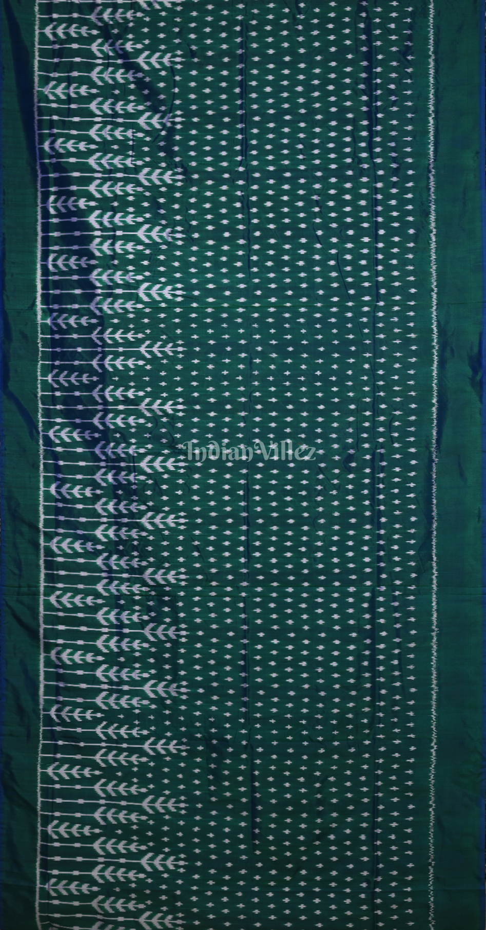 Bottle Green Pochampally Ikat Silk Saree