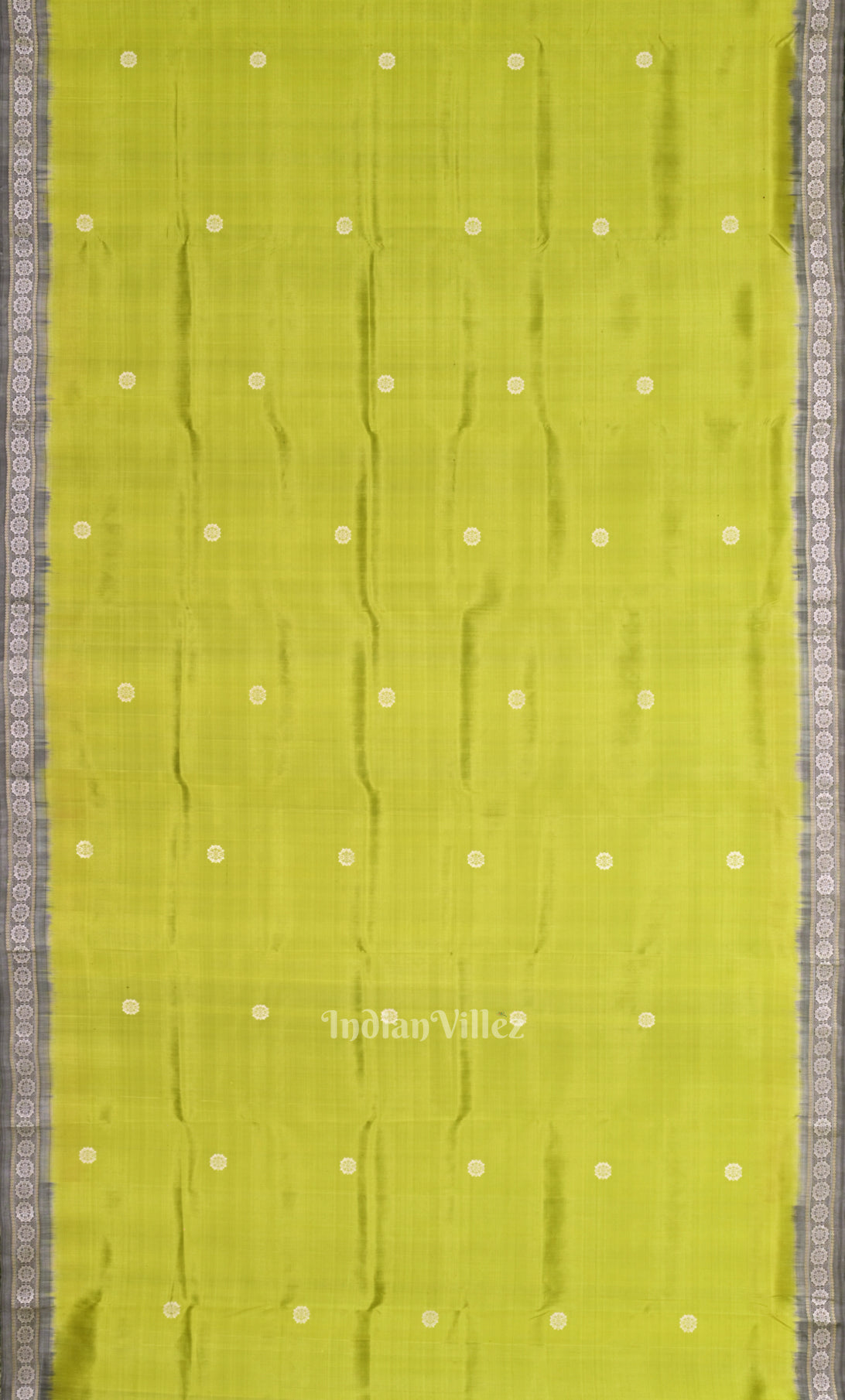 Mehendi Green Grey Buti Design Odisha Ikat Khandua Silk Saree with Jaala Anchal