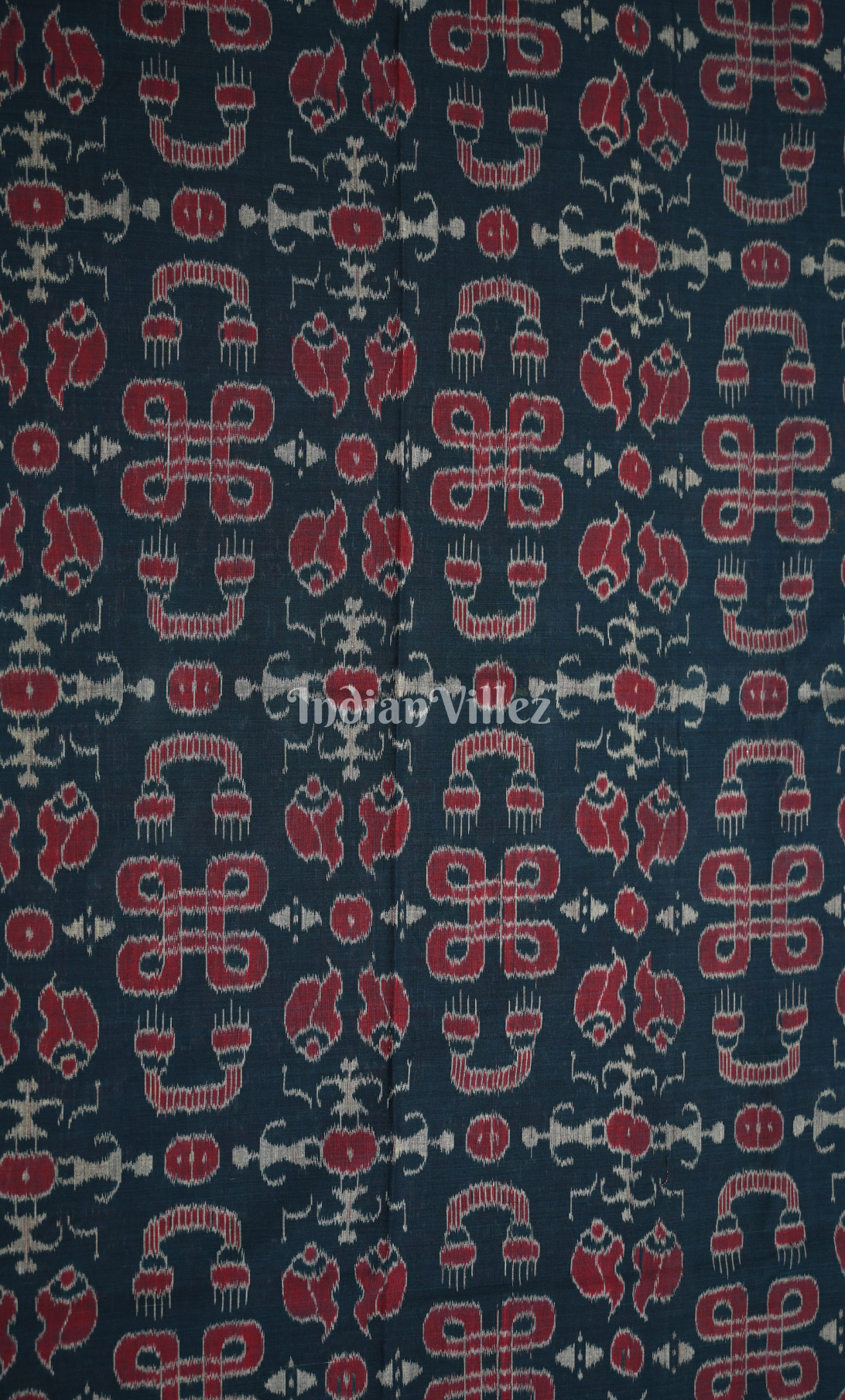 Blue Red Tribal Design Odisha Ikat  Sambalpuri Dress Set & Dupatta 