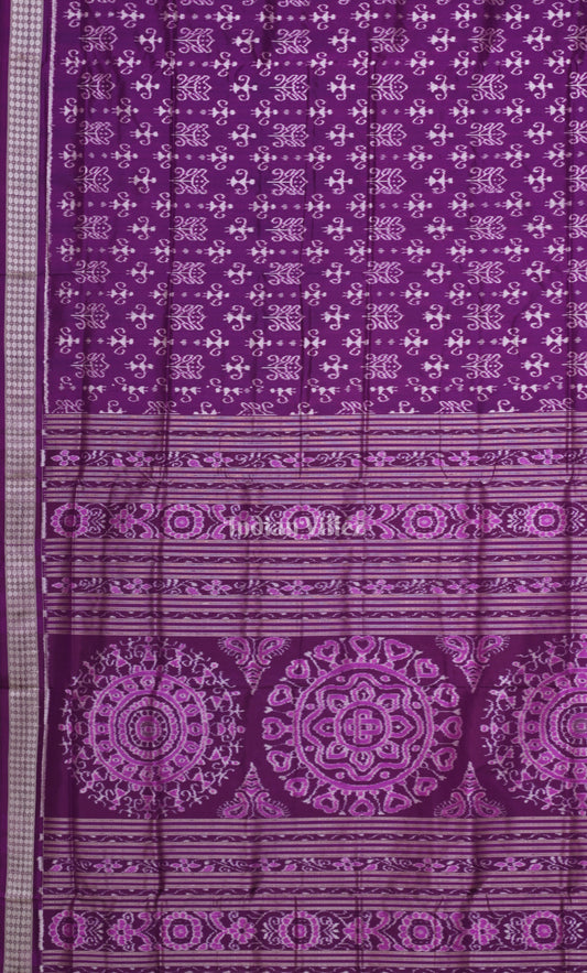 Purple Tribal Theme Odisha Ikat Sambalpuri Silk Saree