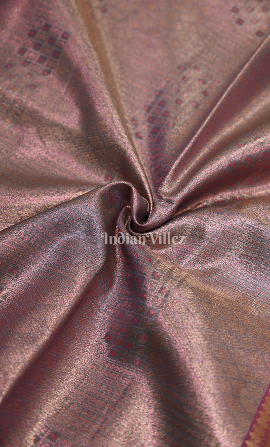 Lavender Wine Pure Kanjivaram Tissue Silk Saree 