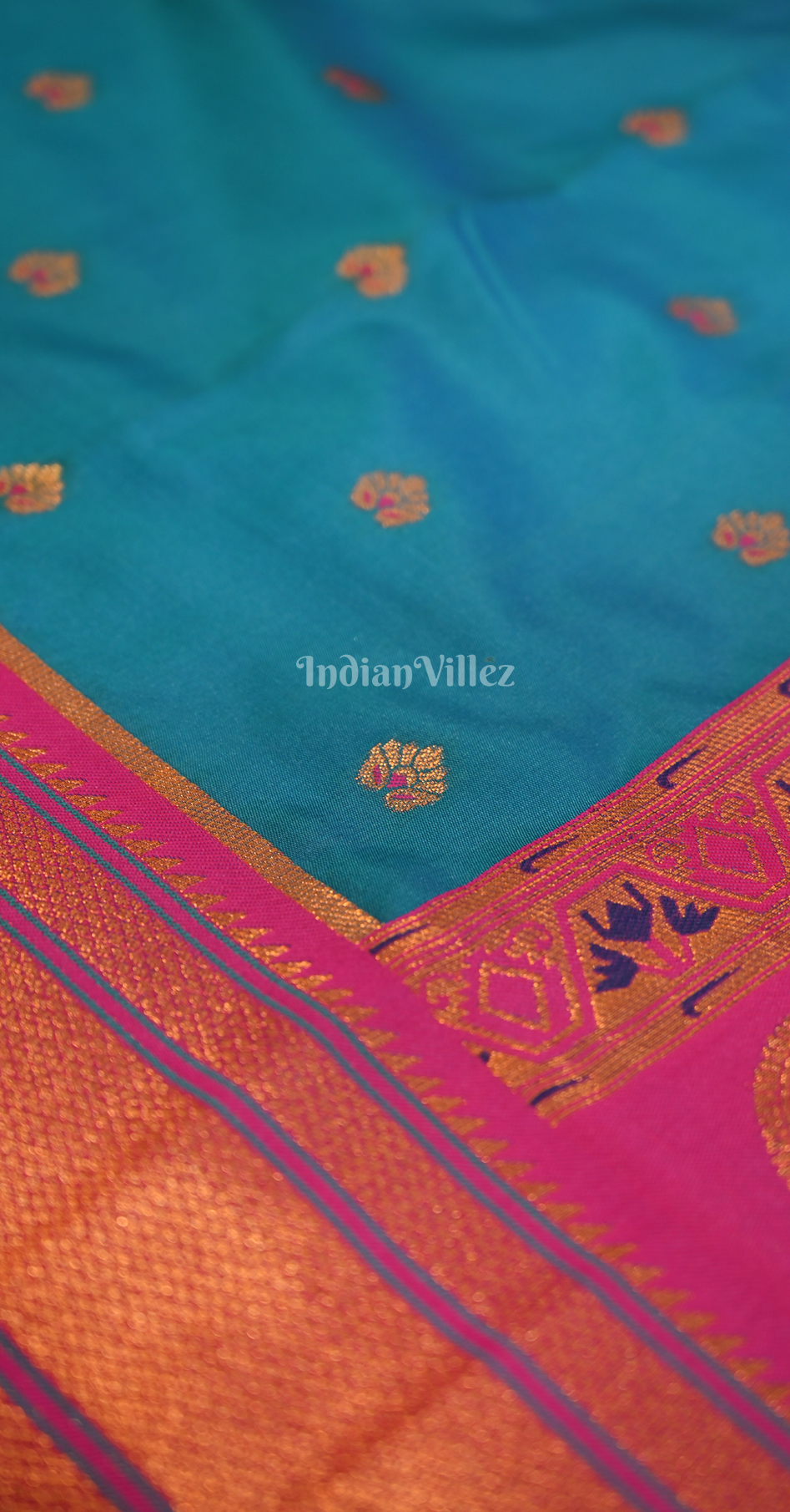 Sky Blue Woven Zari Paithani Silk Saree
