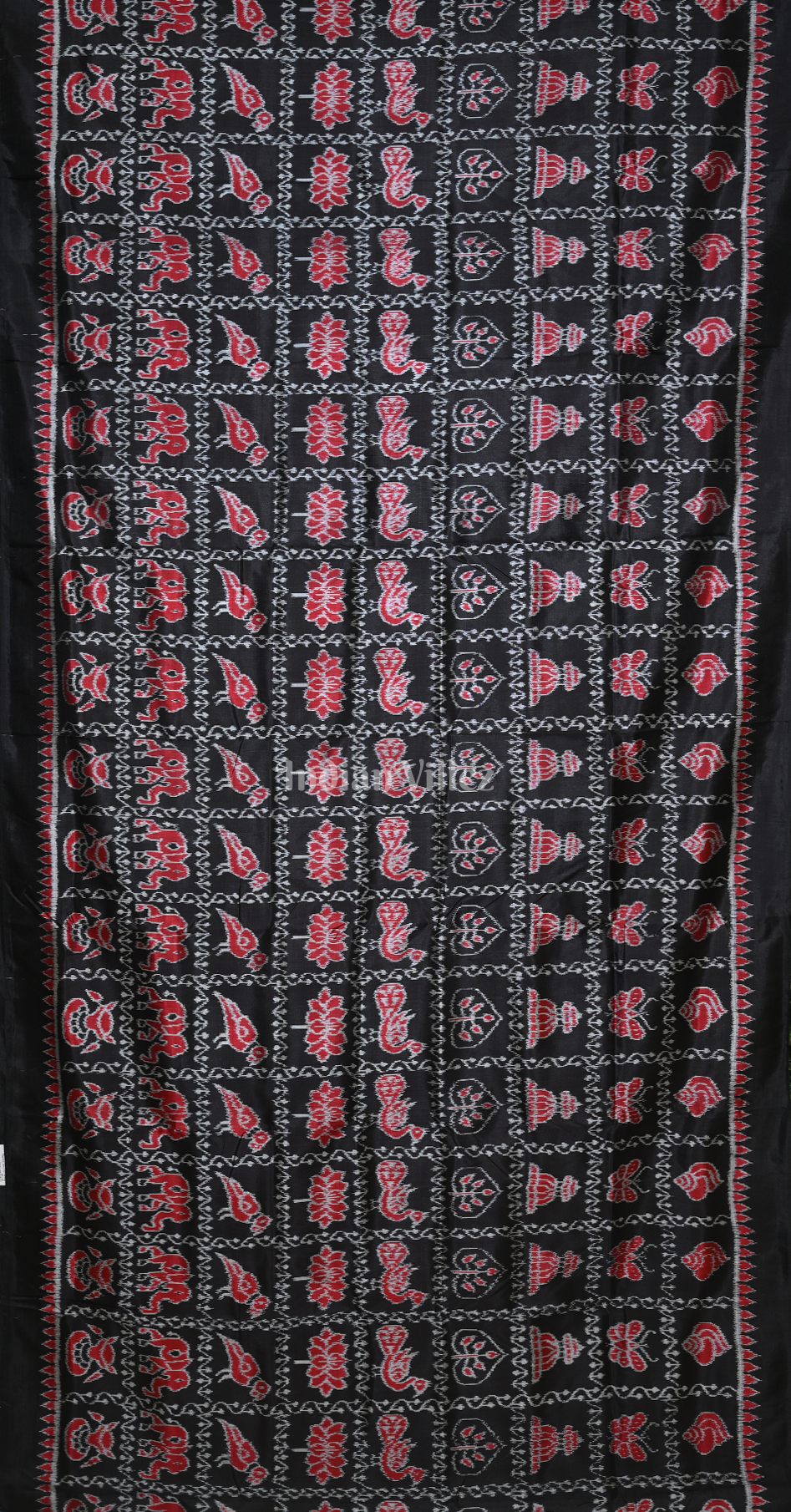 Black Nabakothi Odisha Ikat Contemporary Designer Silk Saree with Doli Barat Anchal