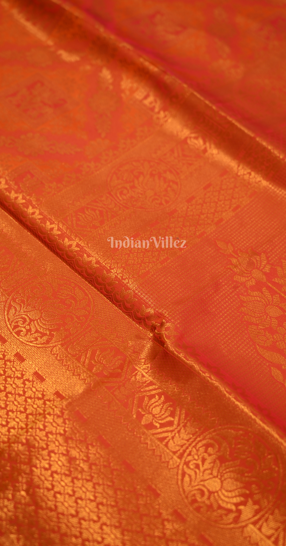 Exclusive Bridal Orange Kanjivaram Silk Saree with Brocade Work