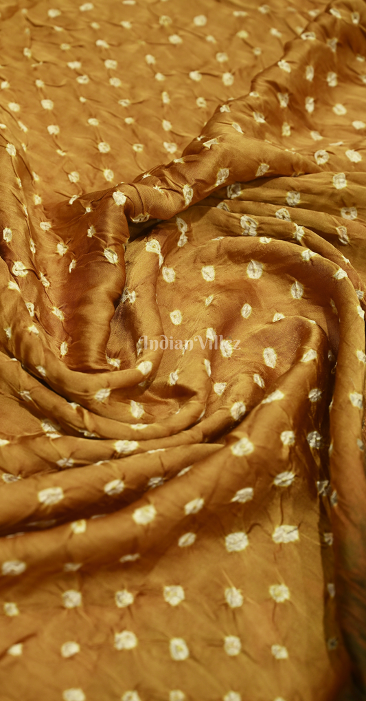 Mustard Yellow Black Bandhani Gharchola Gaji Silk Saree with Zari Work 